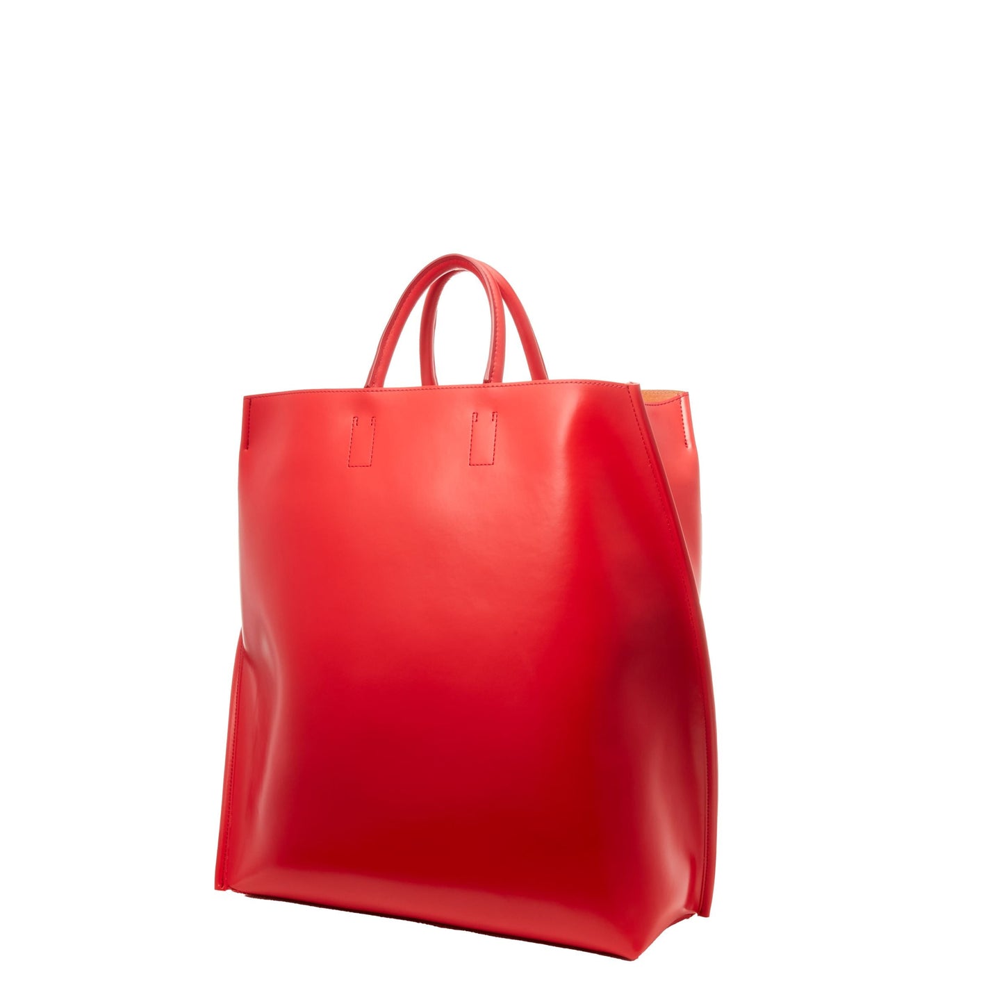 SLOPE TOTE L PVC/PIG.L/COW.L - RED/CAMEL