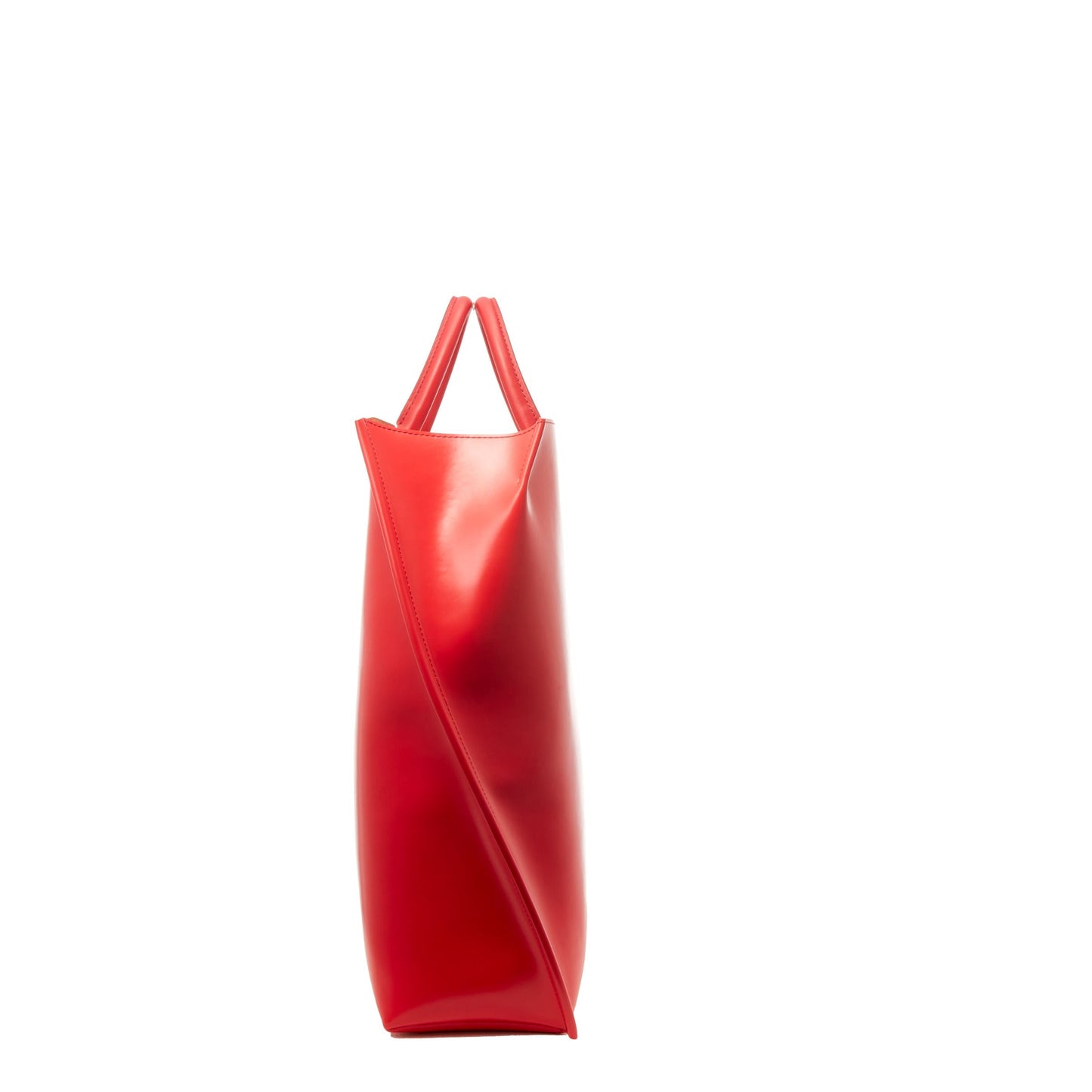 SLOPE TOTE L PVC/PIG.L/COW.L - RED/CAMEL