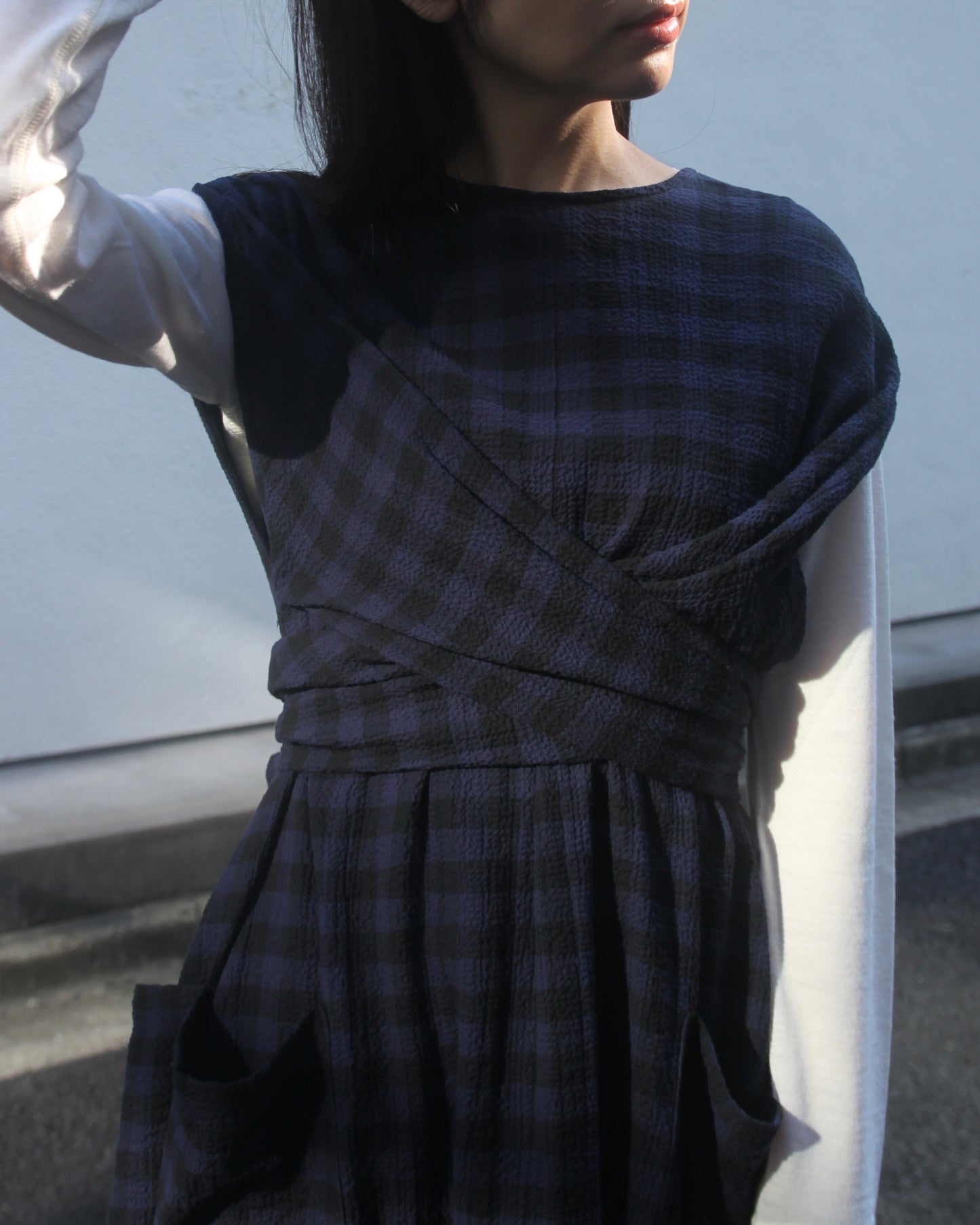 【WRIGHT+DOYLE / ライトアンドドイル】Hand Tie Dress - Ink & Black Check