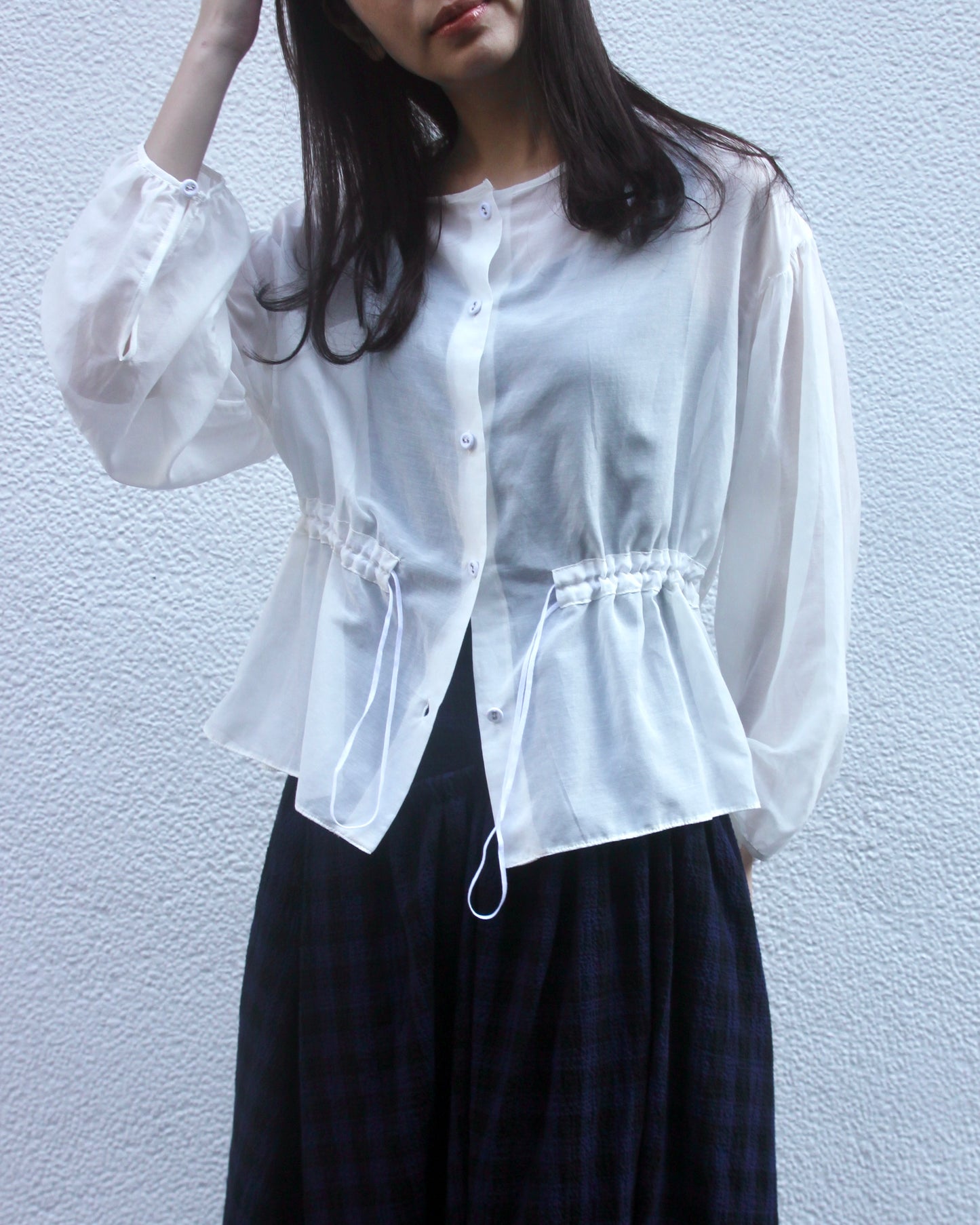 CHANNEL WAIST SHIRT - WHITE