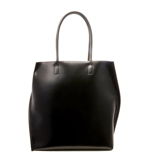 【COURTNEY ORLA/ コートニーオーラ】SLOPE tote L with shoulder handle PVC/Pig L./Cow L. - Black/Chinese Red