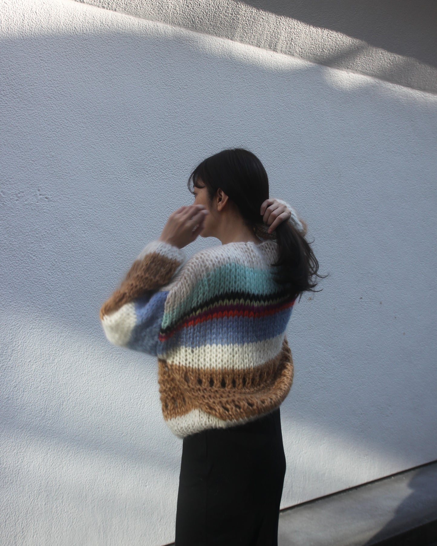 STRIPES GALORE BOMBER CARDIGAN - COOL PASTELS