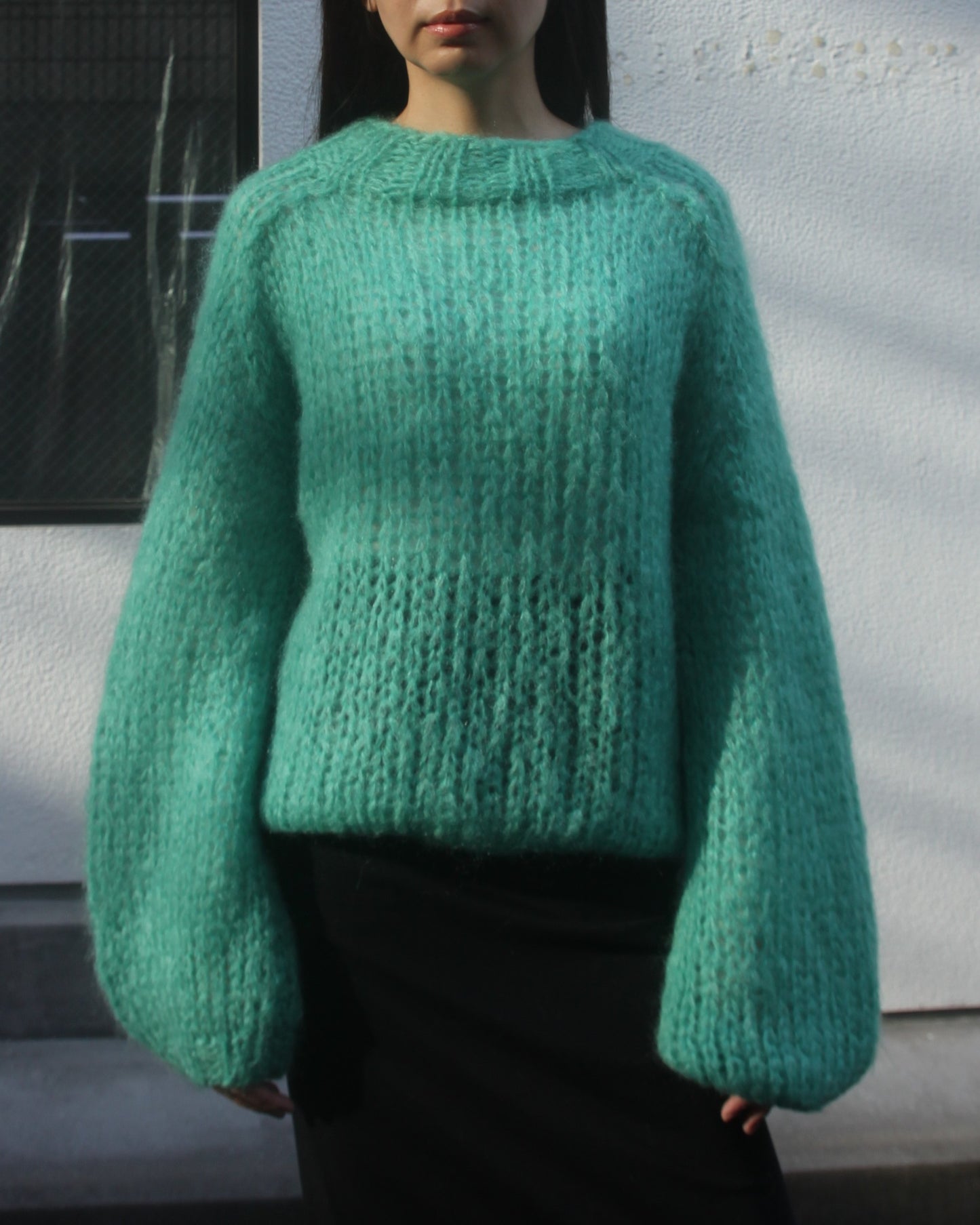 MOHAIR NEW PULLOVER - AQUA GREEN