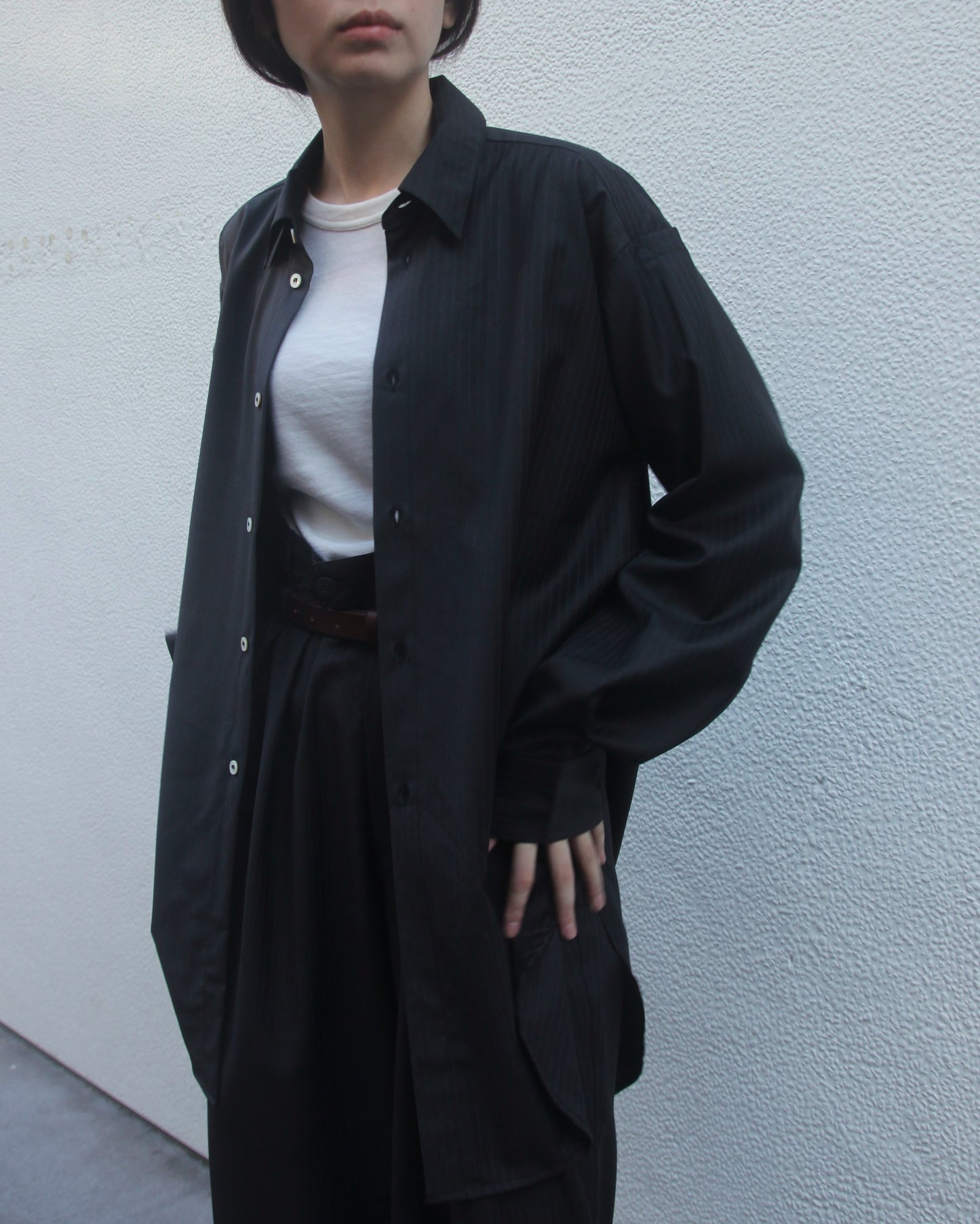 【WRIGHT+DOYLE / ライトアンドドイル】Arbor Shirt - Cacao & Ink Pinstripe