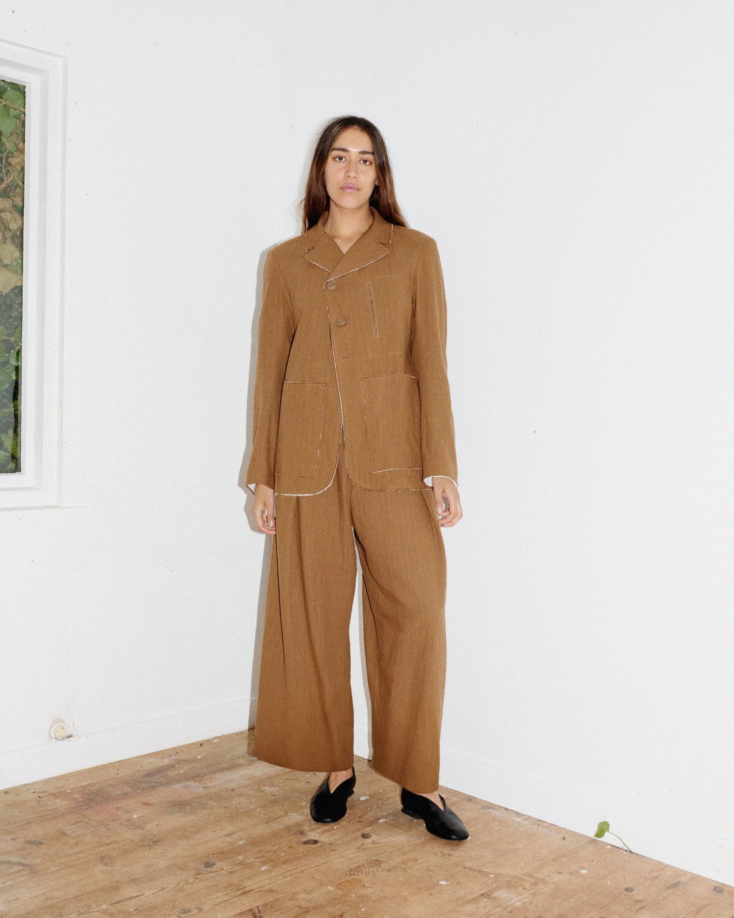 【WRIGHT+DOYLE / ライトアンドドイル】Kassel trousers - Ochre Pinstripe