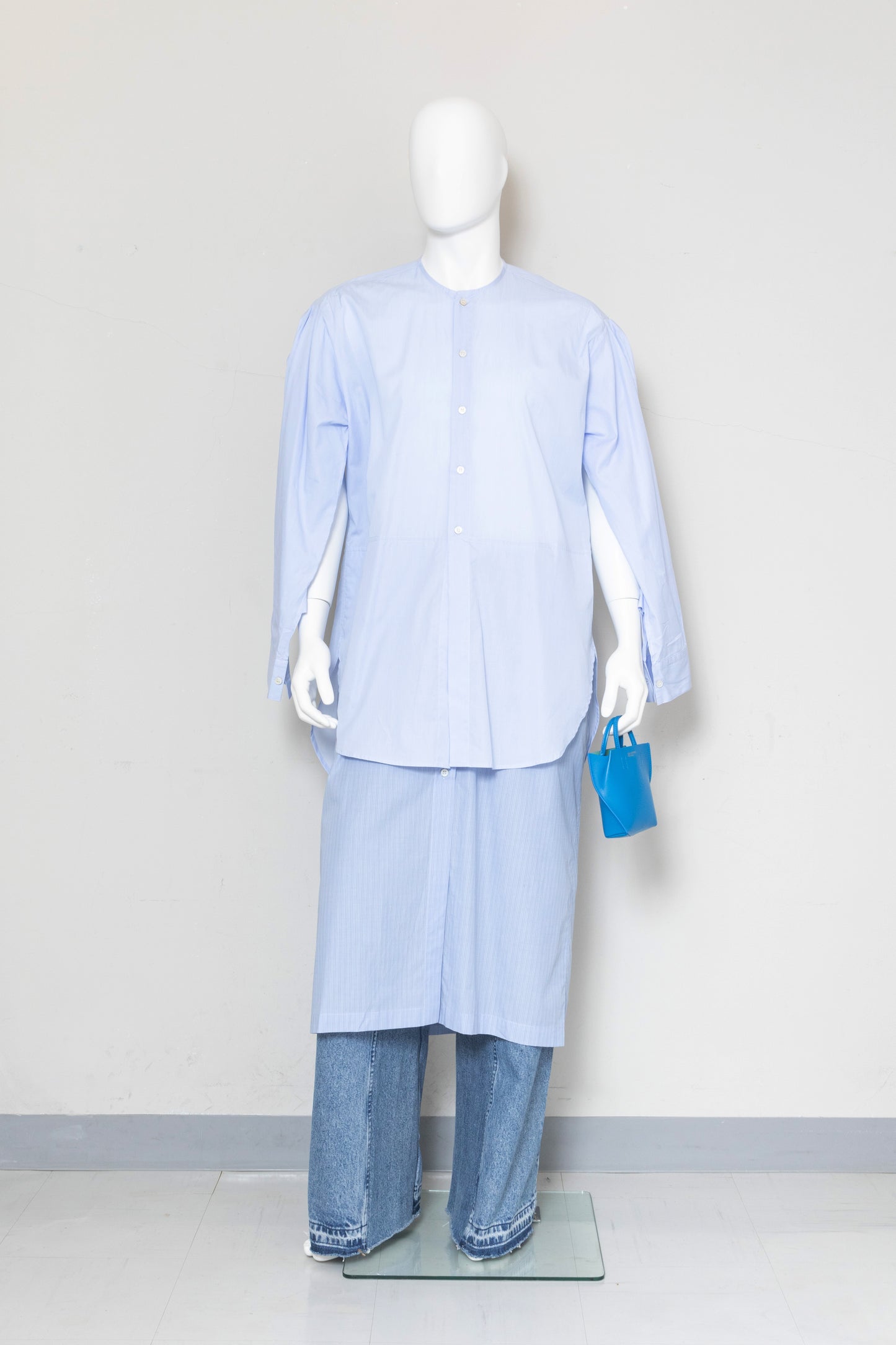 【WRIGHT+DOYLE / ライトアンドドイル】Hand Tie Shirt Dress - Fine & Needle Stripe