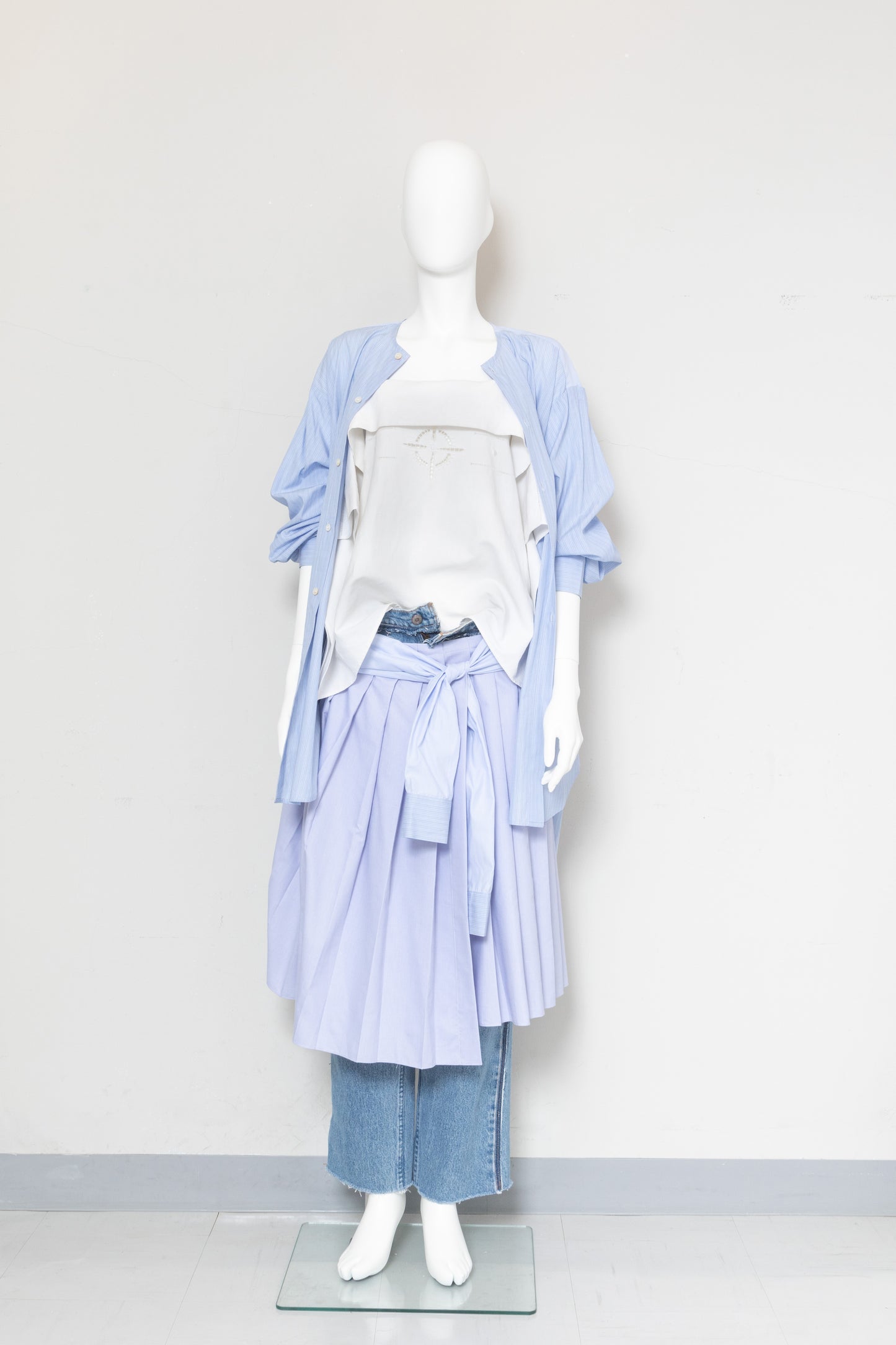【WRIGHT+DOYLE / ライトアンドドイル】Hand Tie Shirt - Fine & Needle Stripe