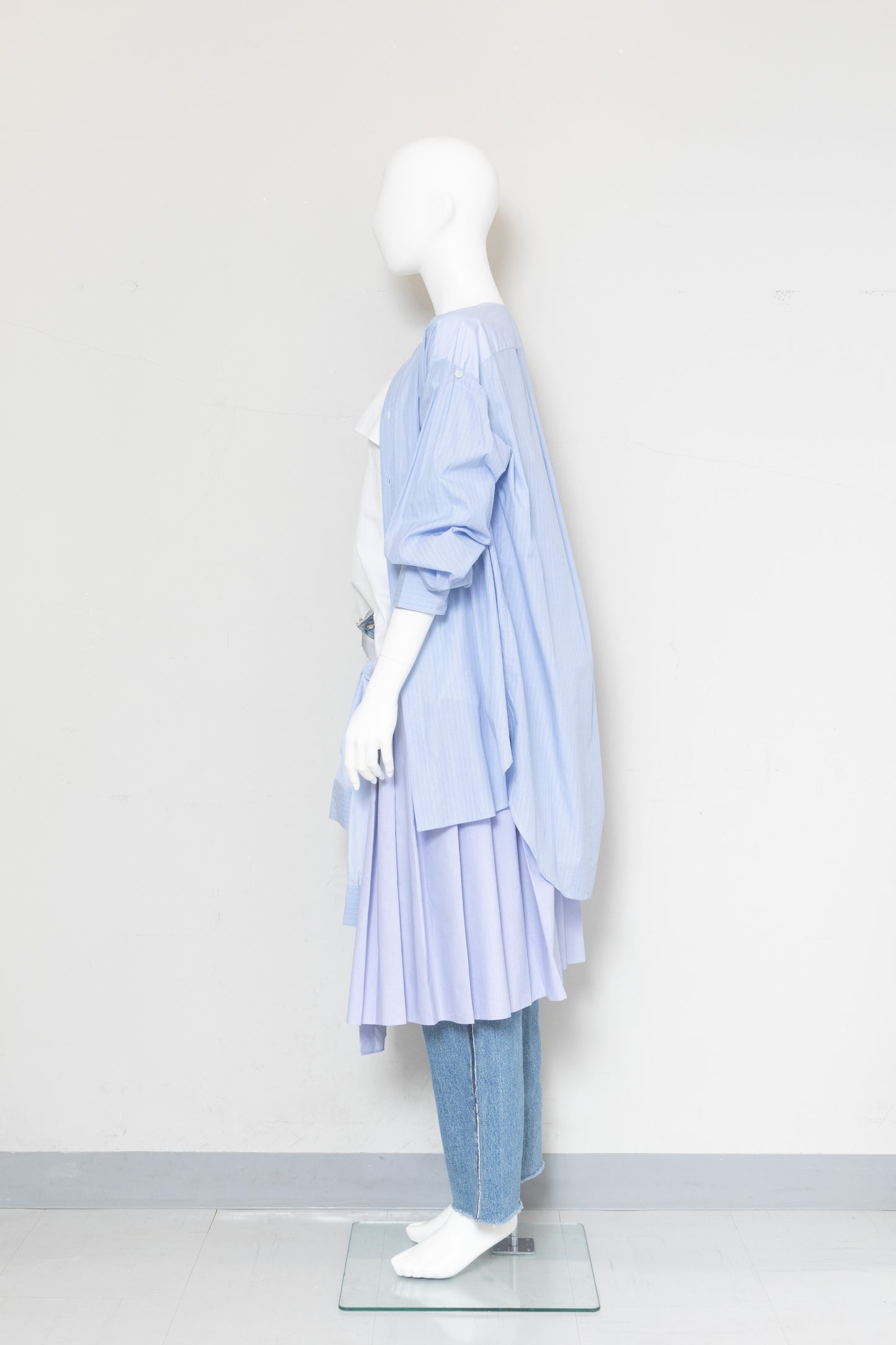 【WRIGHT+DOYLE / ライトアンドドイル】Hand Tie Shirt - Fine & Needle Stripe