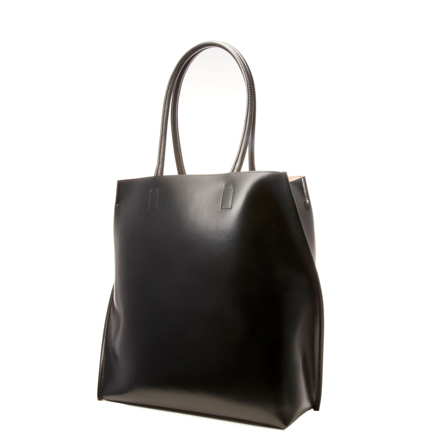 【COURTNEY ORLA/ コートニーオーラ】SLOPE tote L with shoulder handle PVC/Pig L./Cow L. - Black/Chinese Red