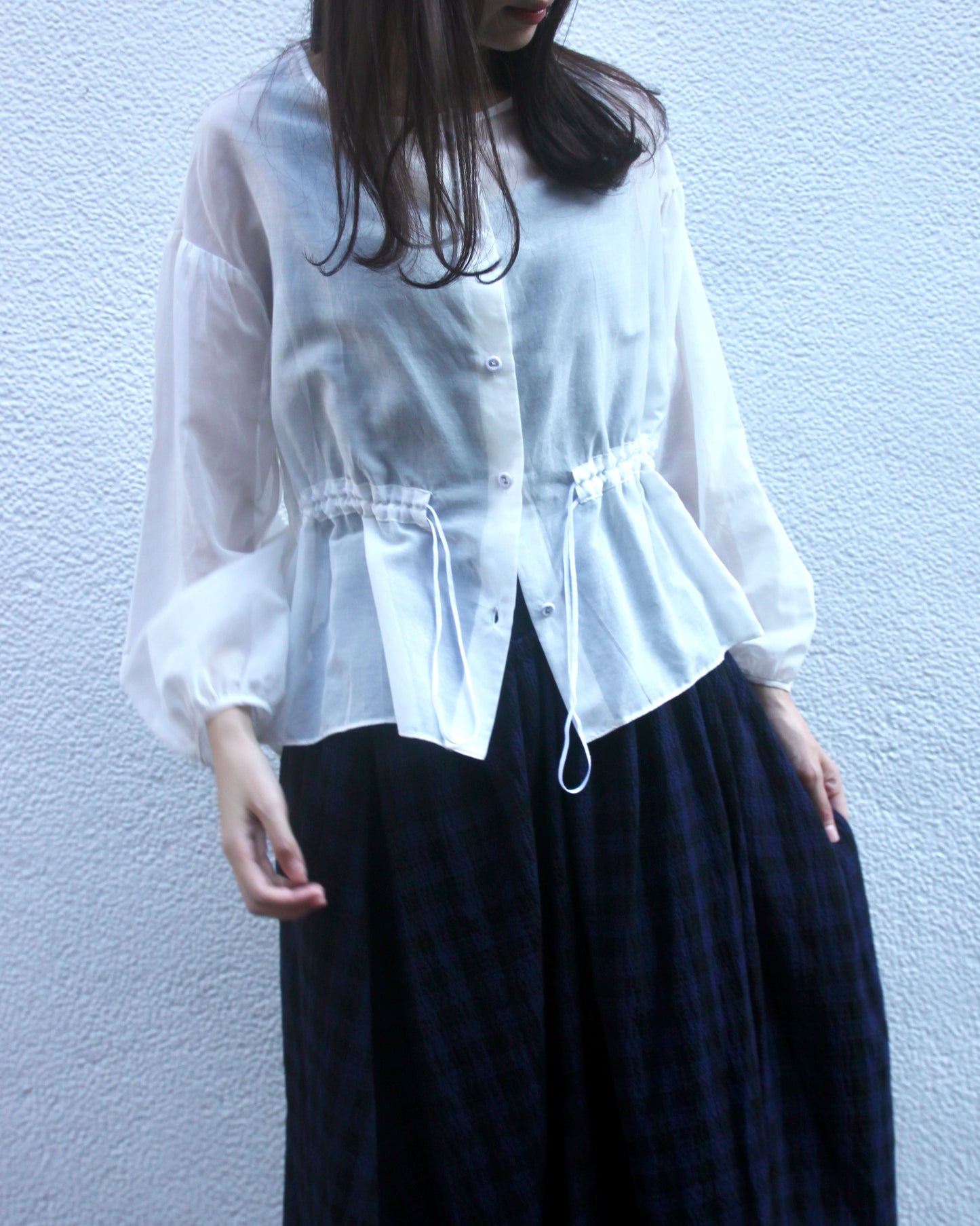 CHANNEL WAIST SHIRT - WHITE
