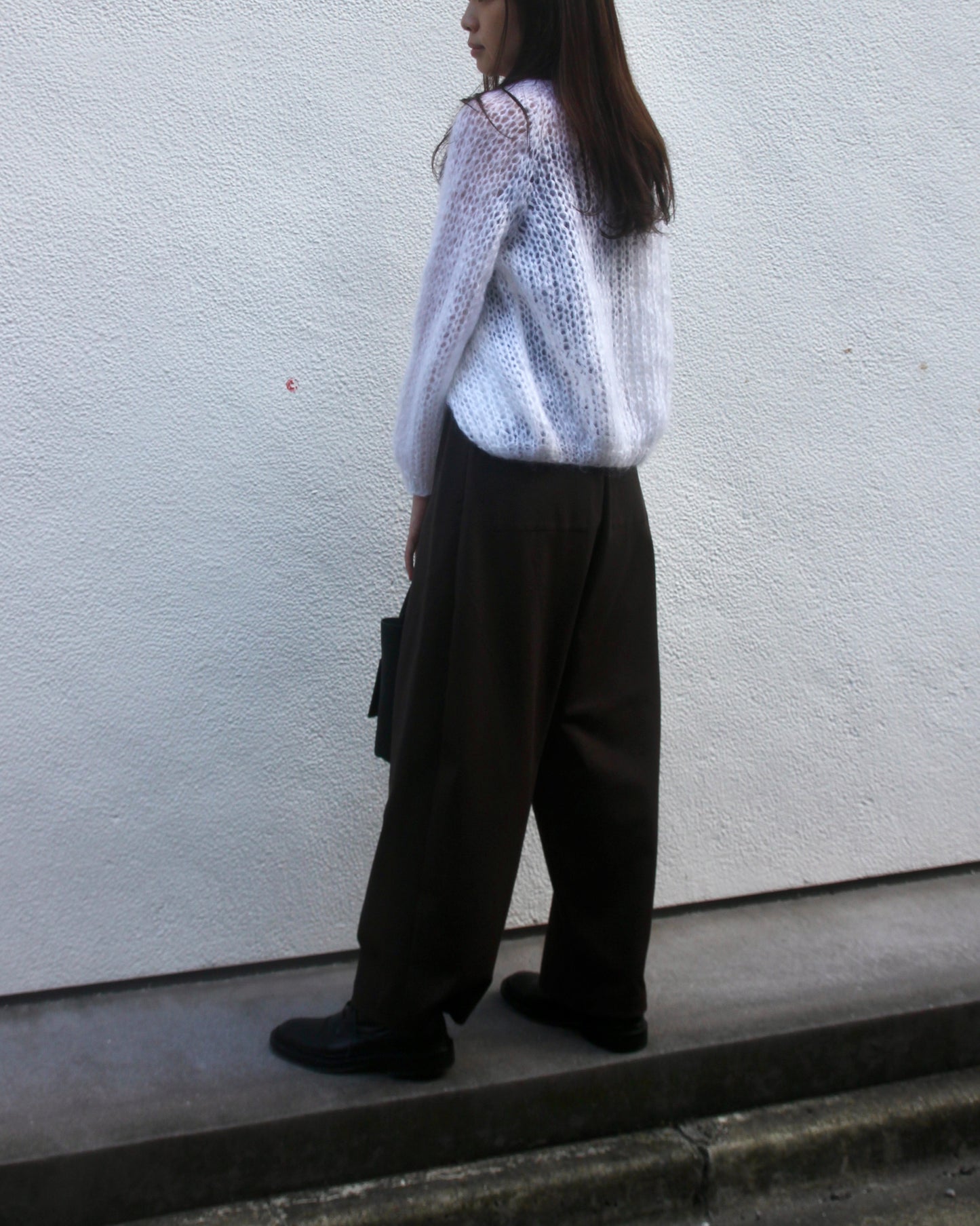 MOHAIR SMALL CARDIGAN - WHITE