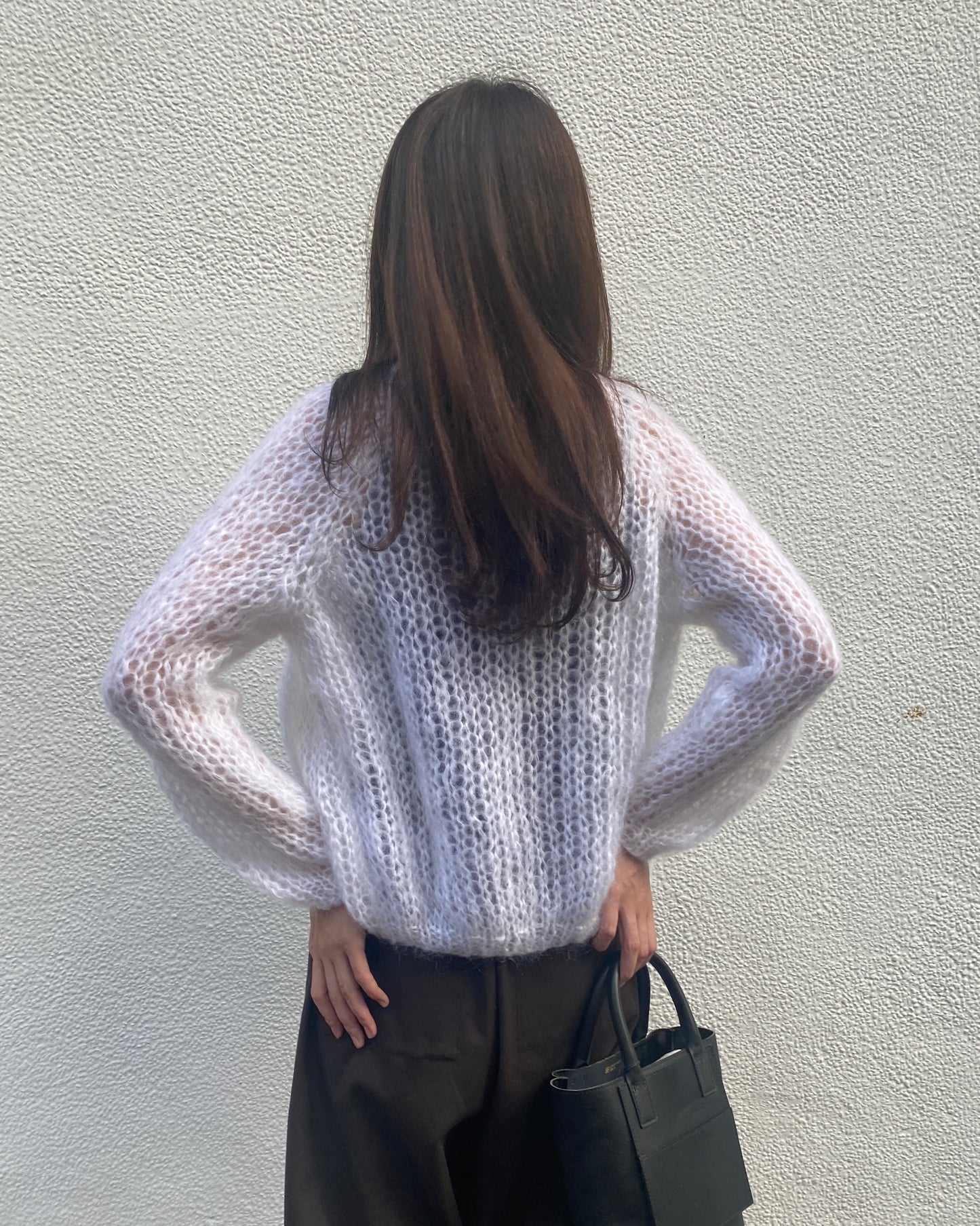 MOHAIR SMALL CARDIGAN - WHITE