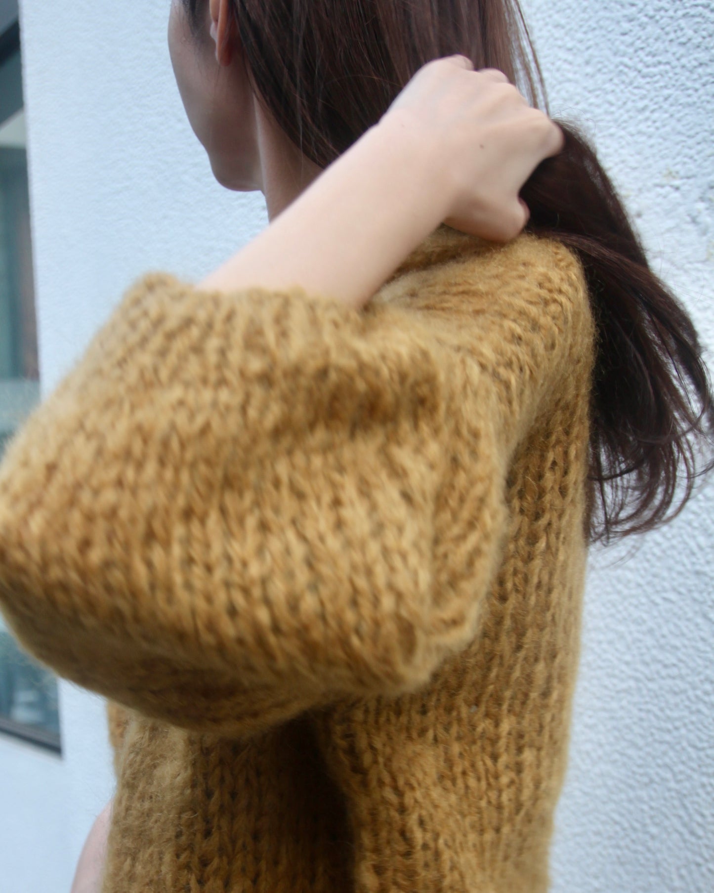 MOHAIR BIG CARDIGAN - HAY
