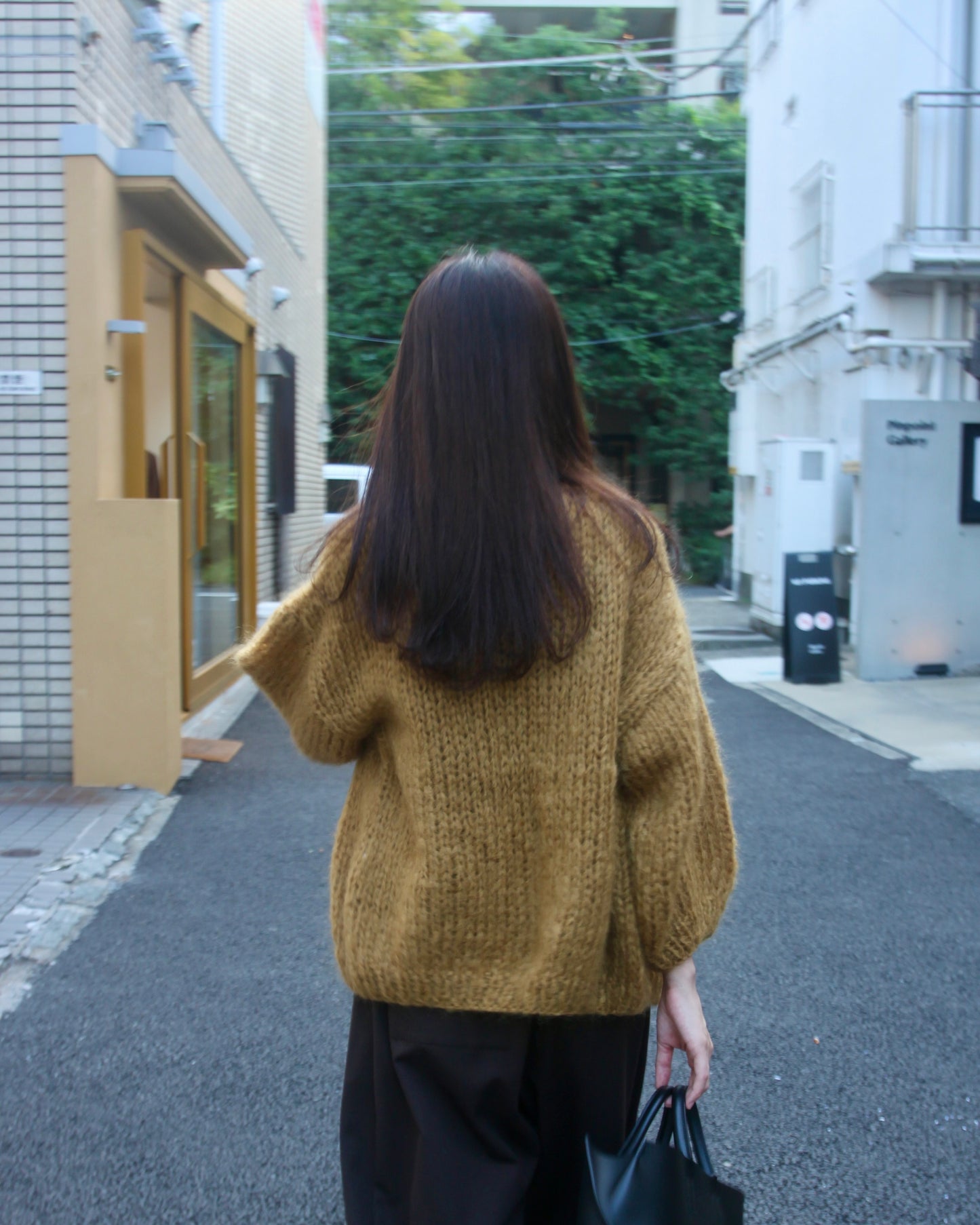 MOHAIR BIG CARDIGAN - HAY