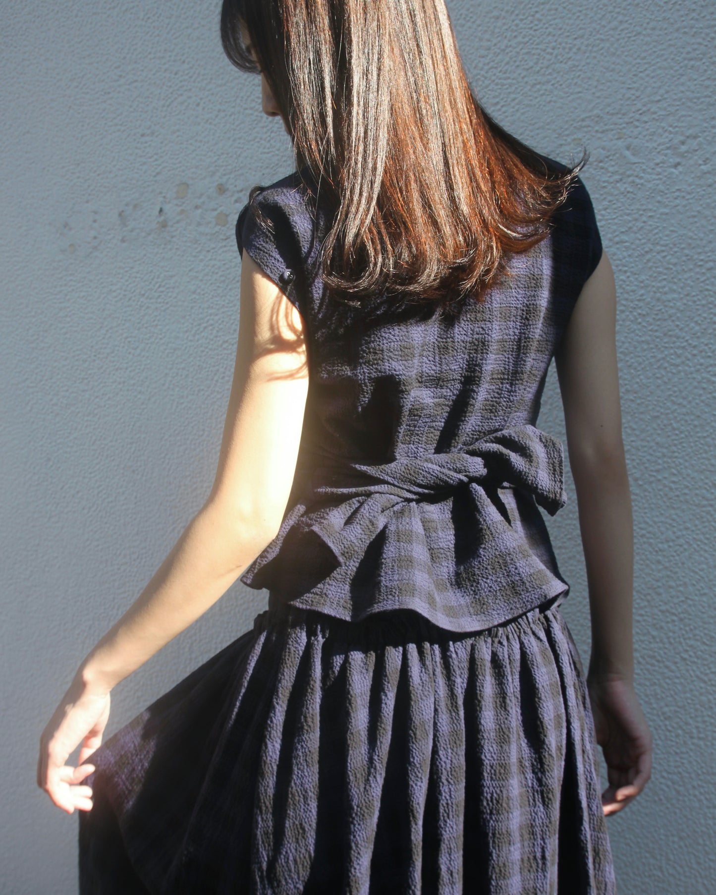 【WRIGHT+DOYLE / ライトアンドドイル】Hand Tie Top - Ink & Black Check