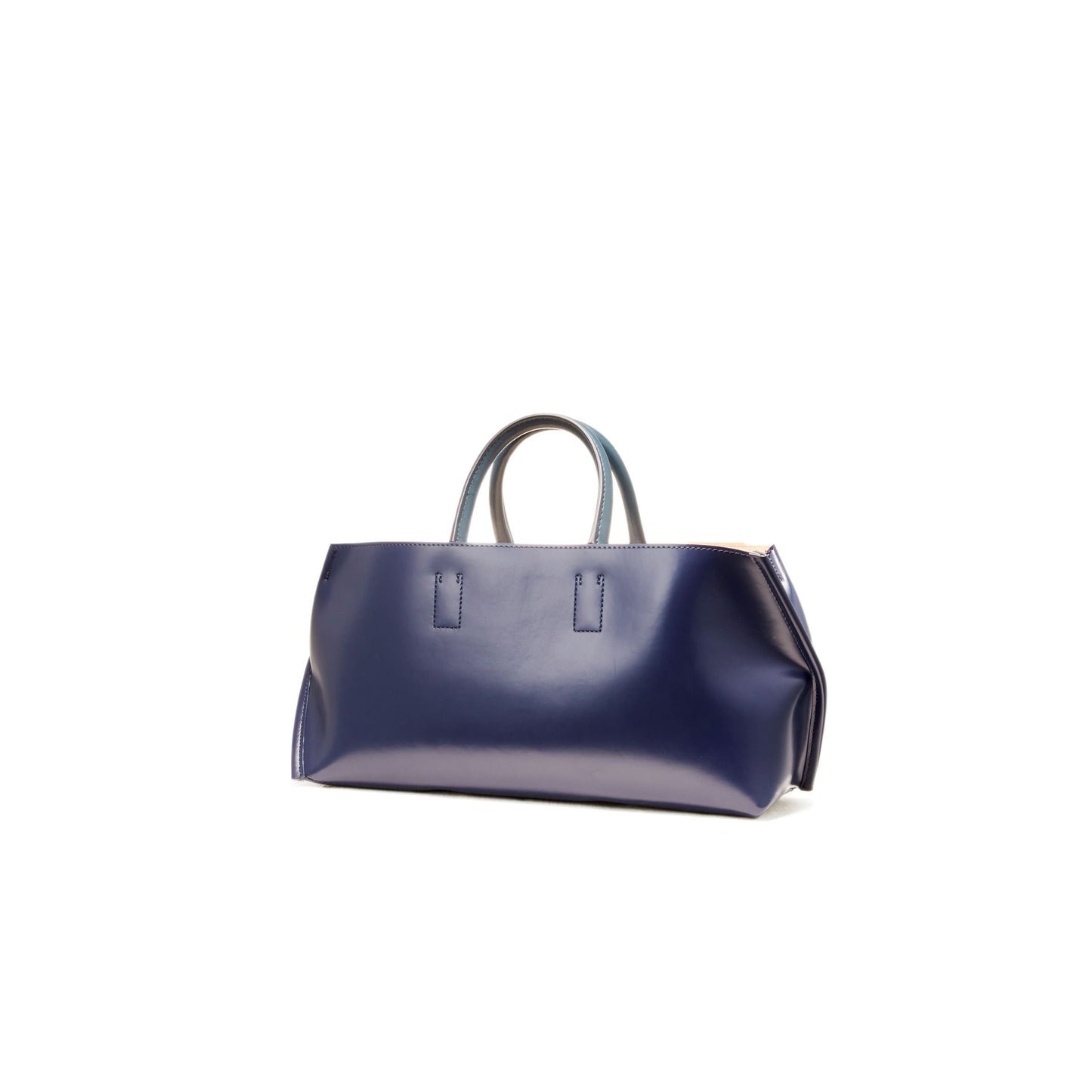 【COURTNEY ORLA / コートニーオーラ】SLOPE wine tote PVC/Pig L./Cow L. - Navy/Ivory