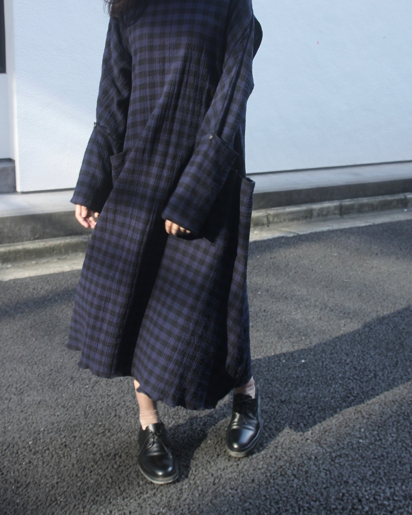 【WRIGHT+DOYLE / ライトアンドドイル】Hand Tie Dress - Ink & Black Check