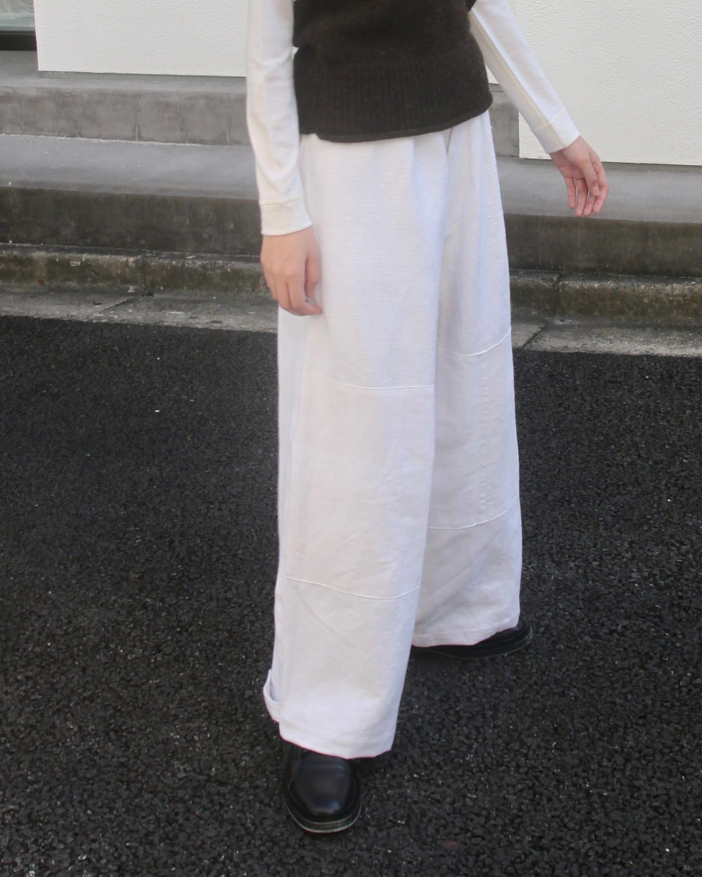 【WRIGHT+DOYLE / ライトアンドドイル】Gora Bora Patch Trousers - Alabaster