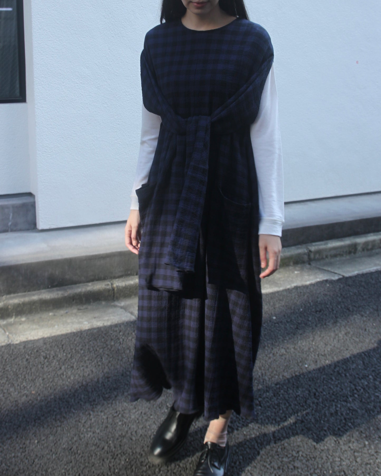 【WRIGHT+DOYLE / ライトアンドドイル】Hand Tie Dress - Ink & Black Check