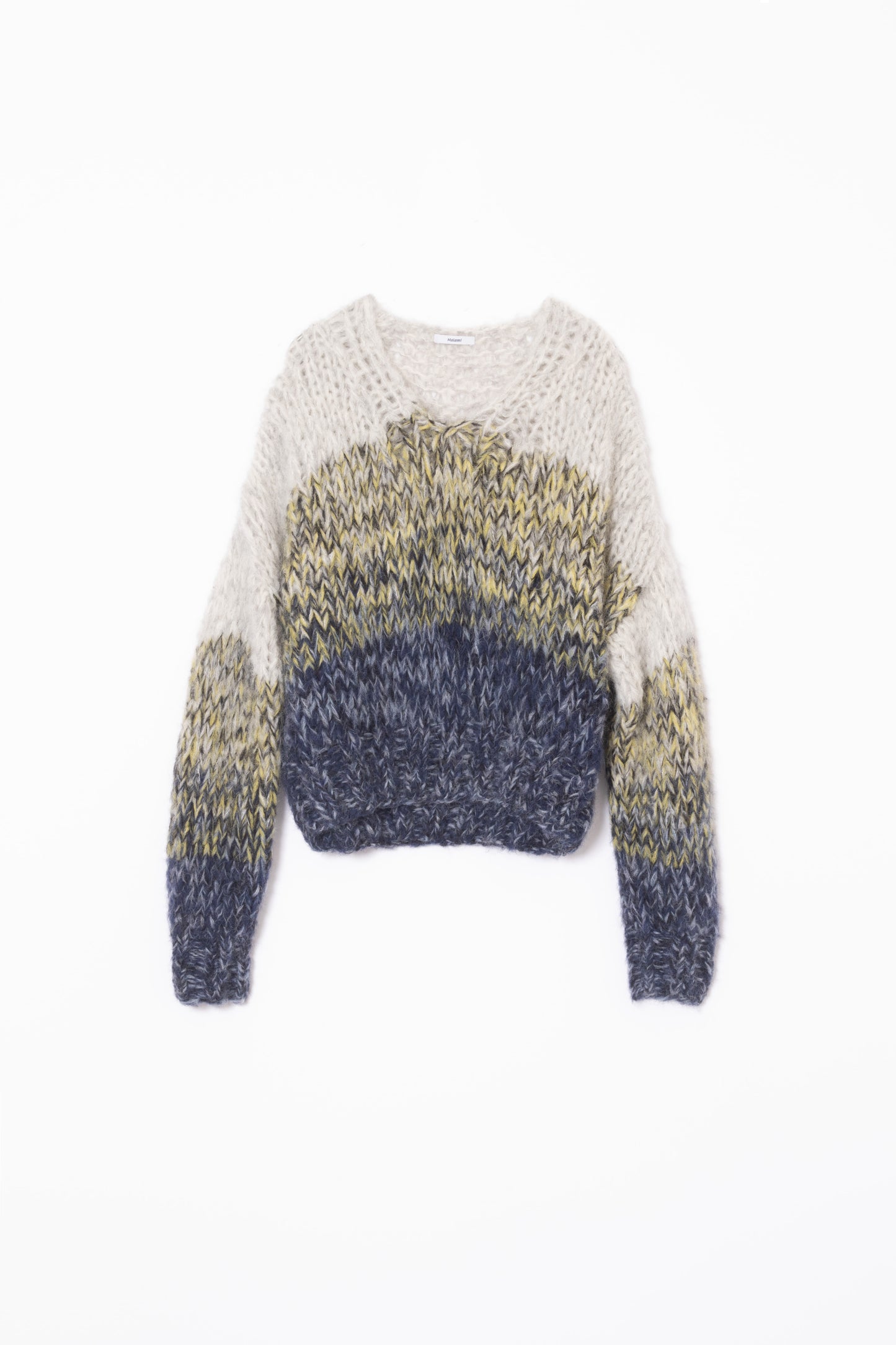 【Maiami / マイアミ】Alpaca Ombre V-neck Pullover - Navy Ombre