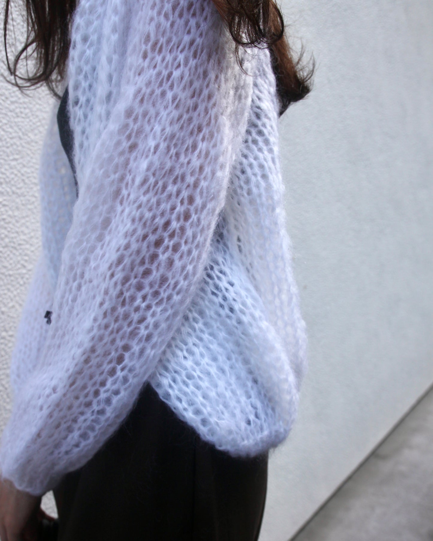 MOHAIR SMALL CARDIGAN - WHITE