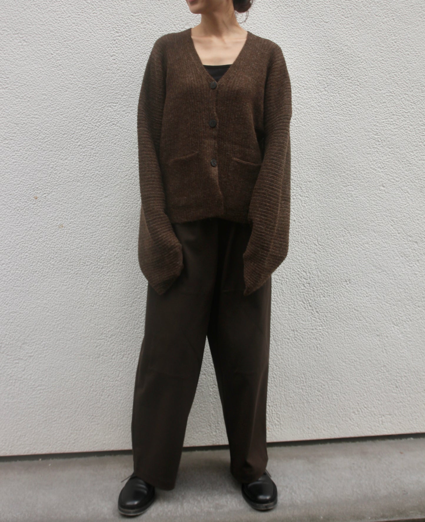 【Whiteread / ホワイトリード】Cresta Ribbed Cardigan - Coffee