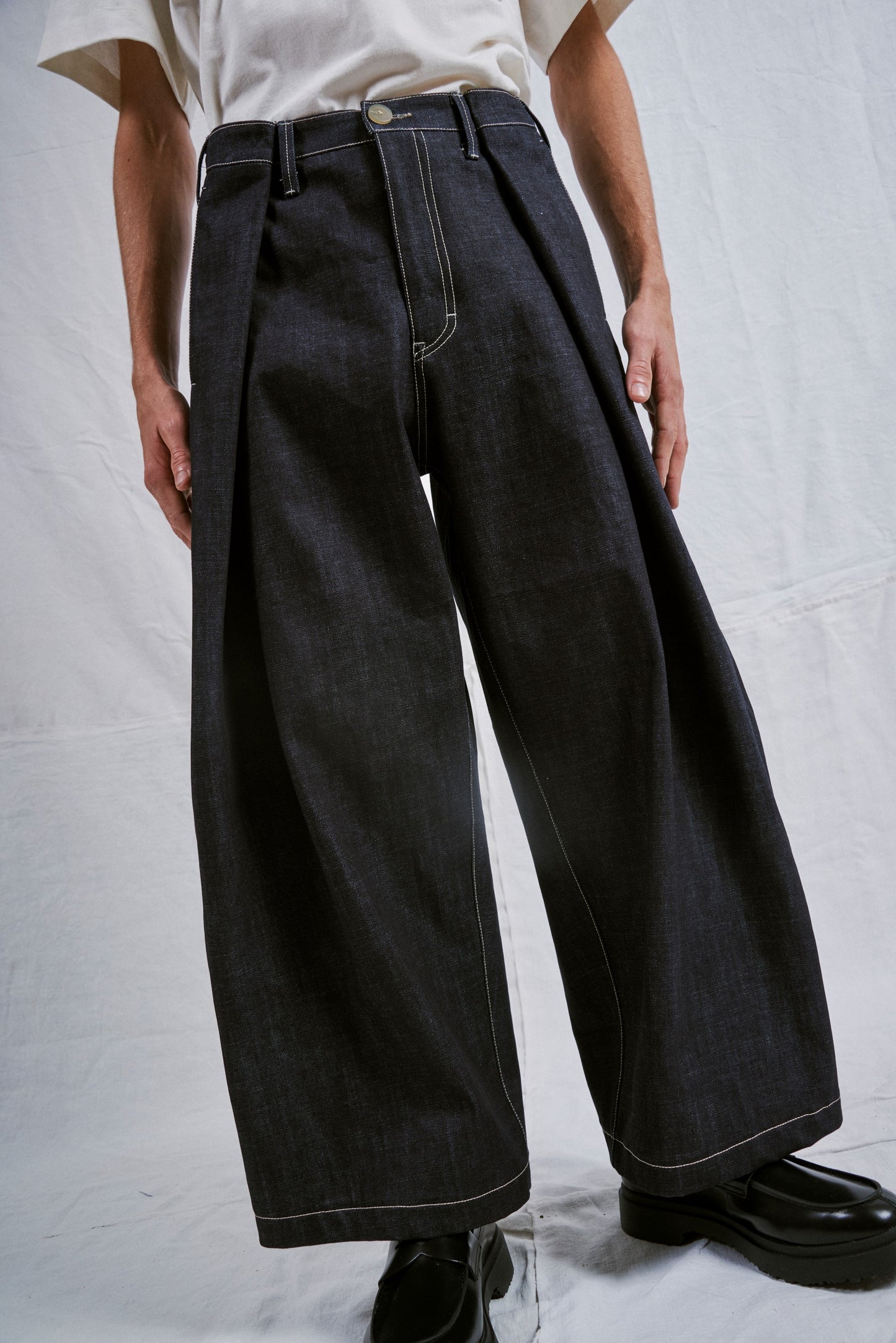 【WRIGHT+DOYLE / ライトアンドドイル】Single Pleat Trousers - Indigo