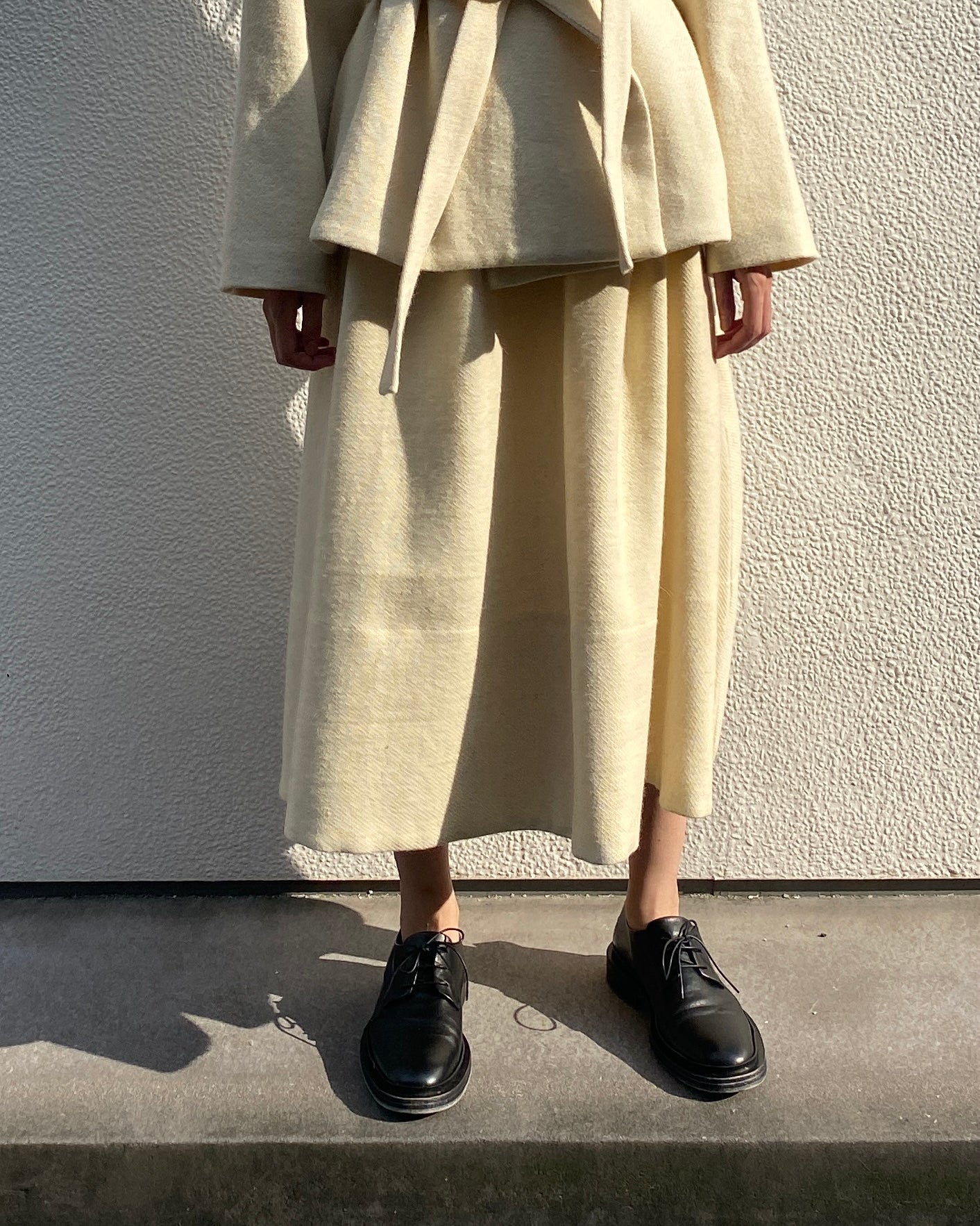 【Whiteread / ホワイトリード】Hem Panel Skirt - Milk