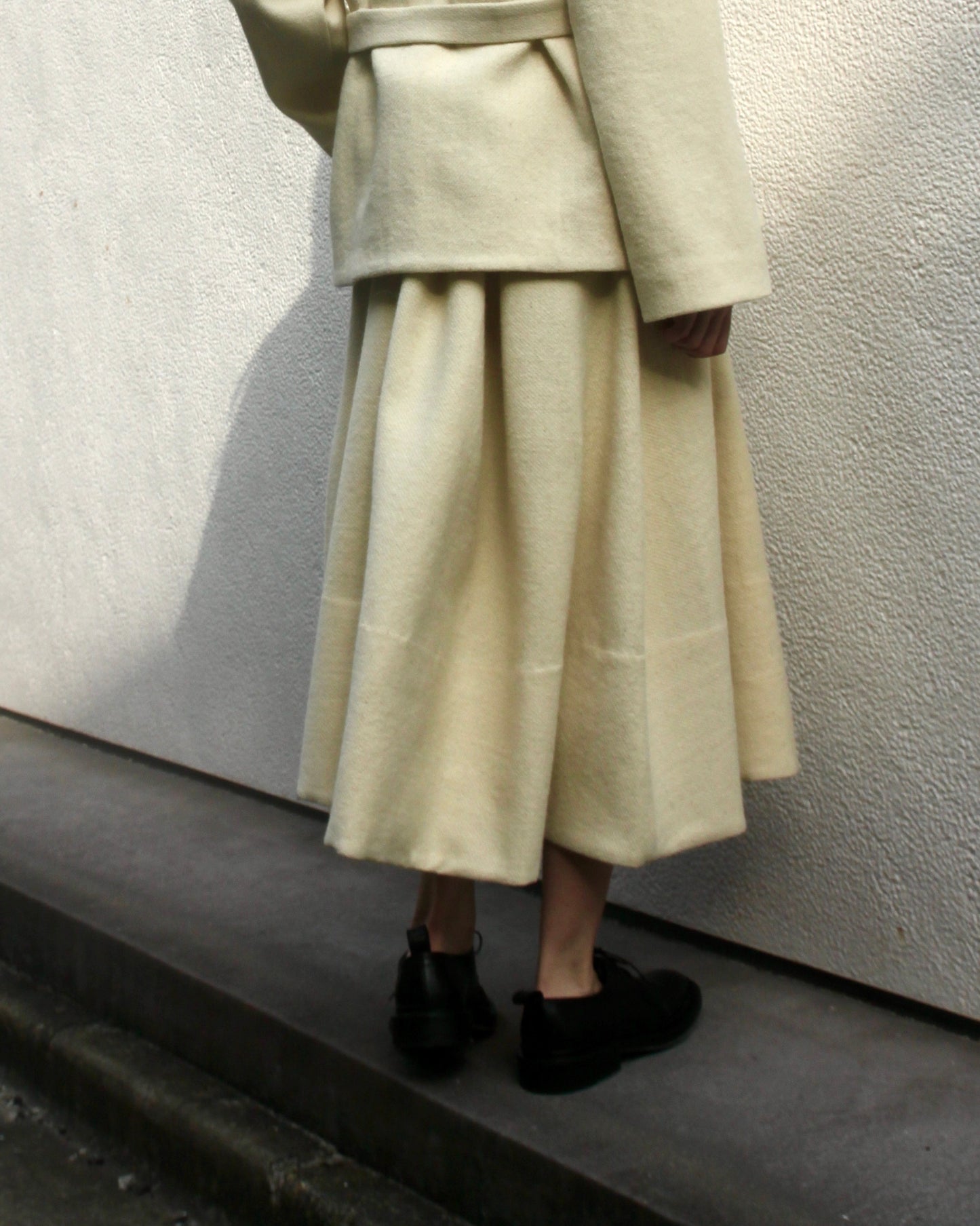 【Whiteread / ホワイトリード】Hem Panel Skirt - Milk