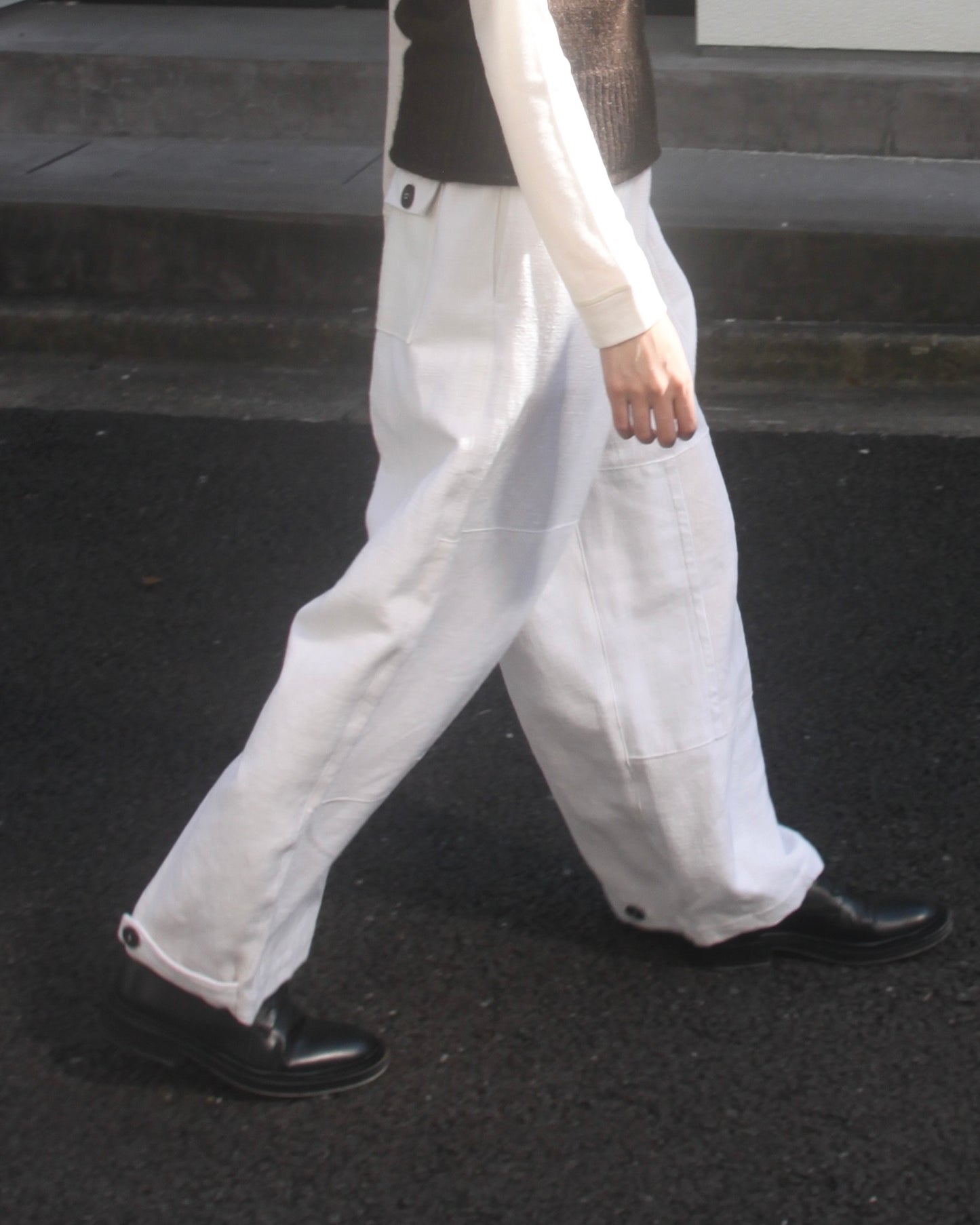 【WRIGHT+DOYLE / ライトアンドドイル】Gora Bora Patch Trousers - Alabaster