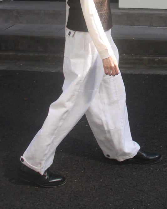 【WRIGHT+DOYLE / ライトアンドドイル】Gora Bora Patch Trousers - Alabaster