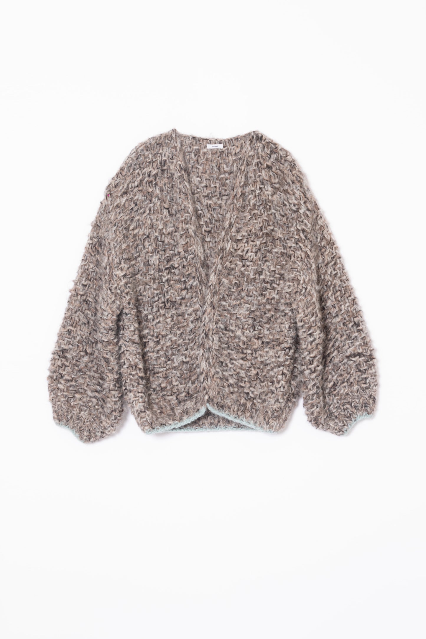 【Maiami / マイアミ】Fleecy Alpaca Pearl Pattern Bomber Cardigan - Dark Melange
