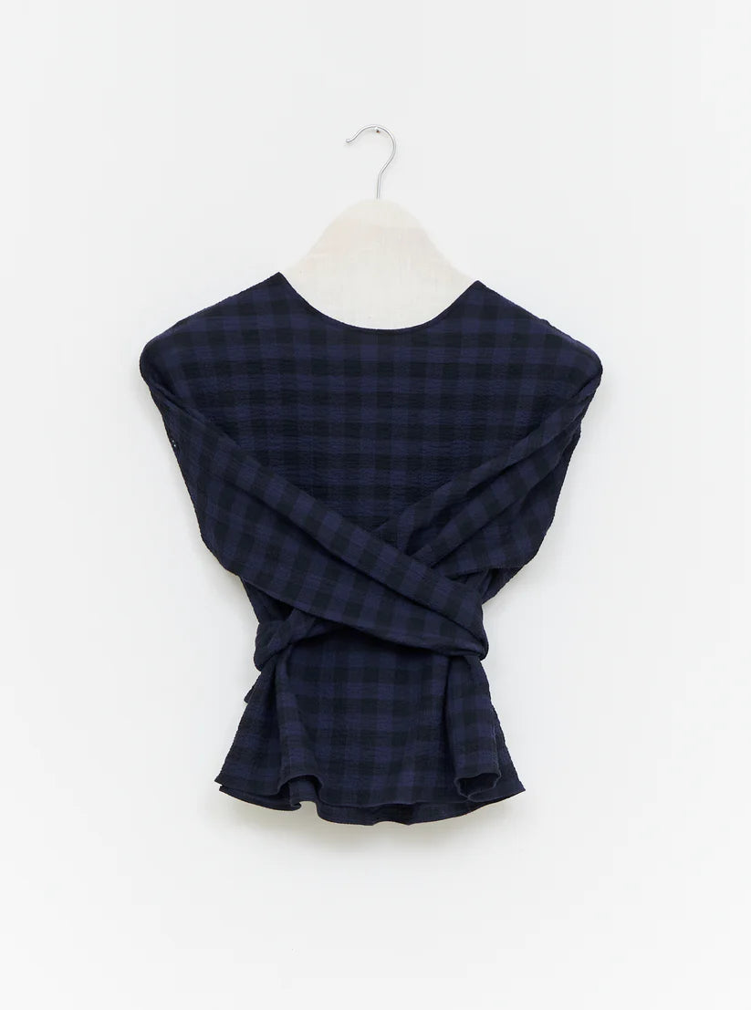 【WRIGHT+DOYLE / ライトアンドドイル】Hand Tie Top - Ink & Black Check