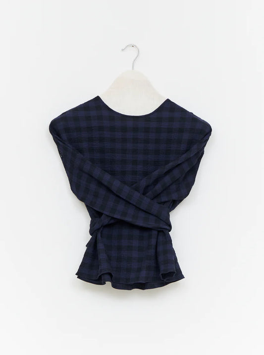 【WRIGHT+DOYLE / ライトアンドドイル】Hand Tie Top - Ink & Black Check