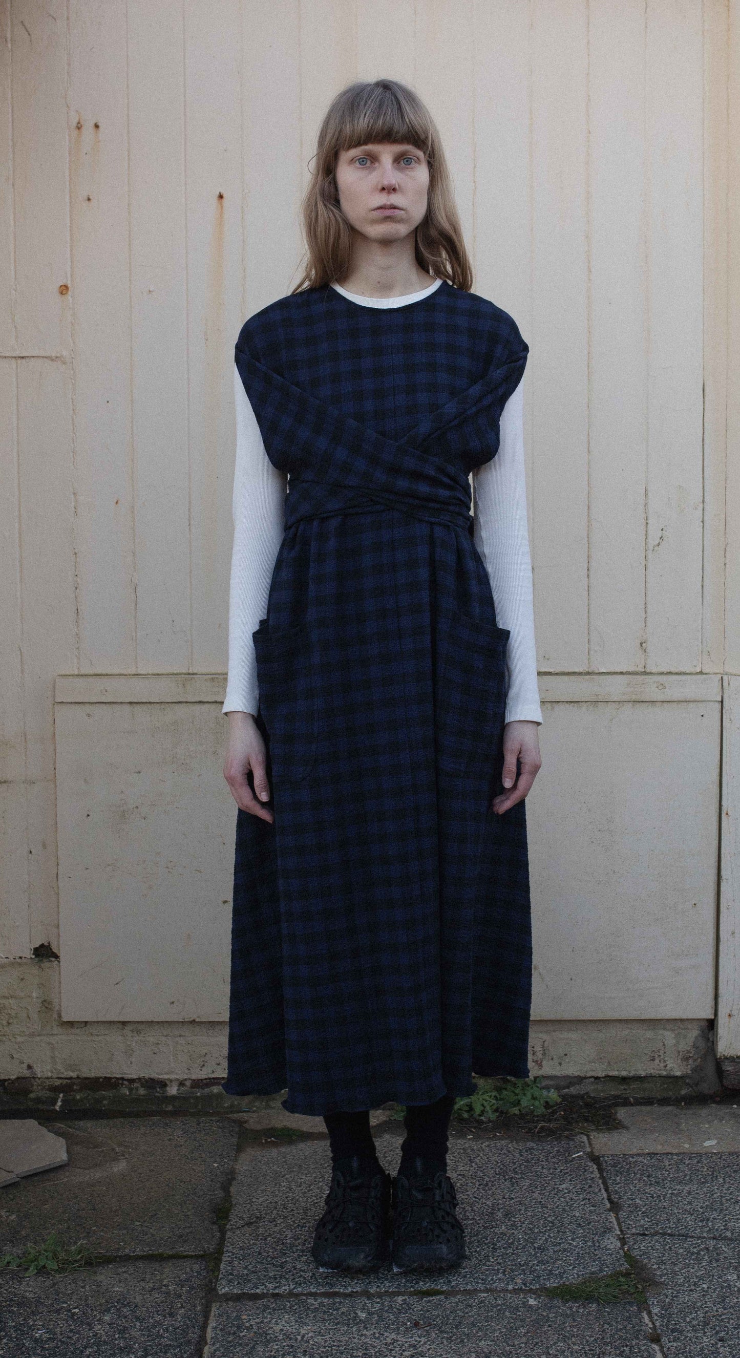 【WRIGHT+DOYLE / ライトアンドドイル】Hand Tie Dress - Ink & Black Check