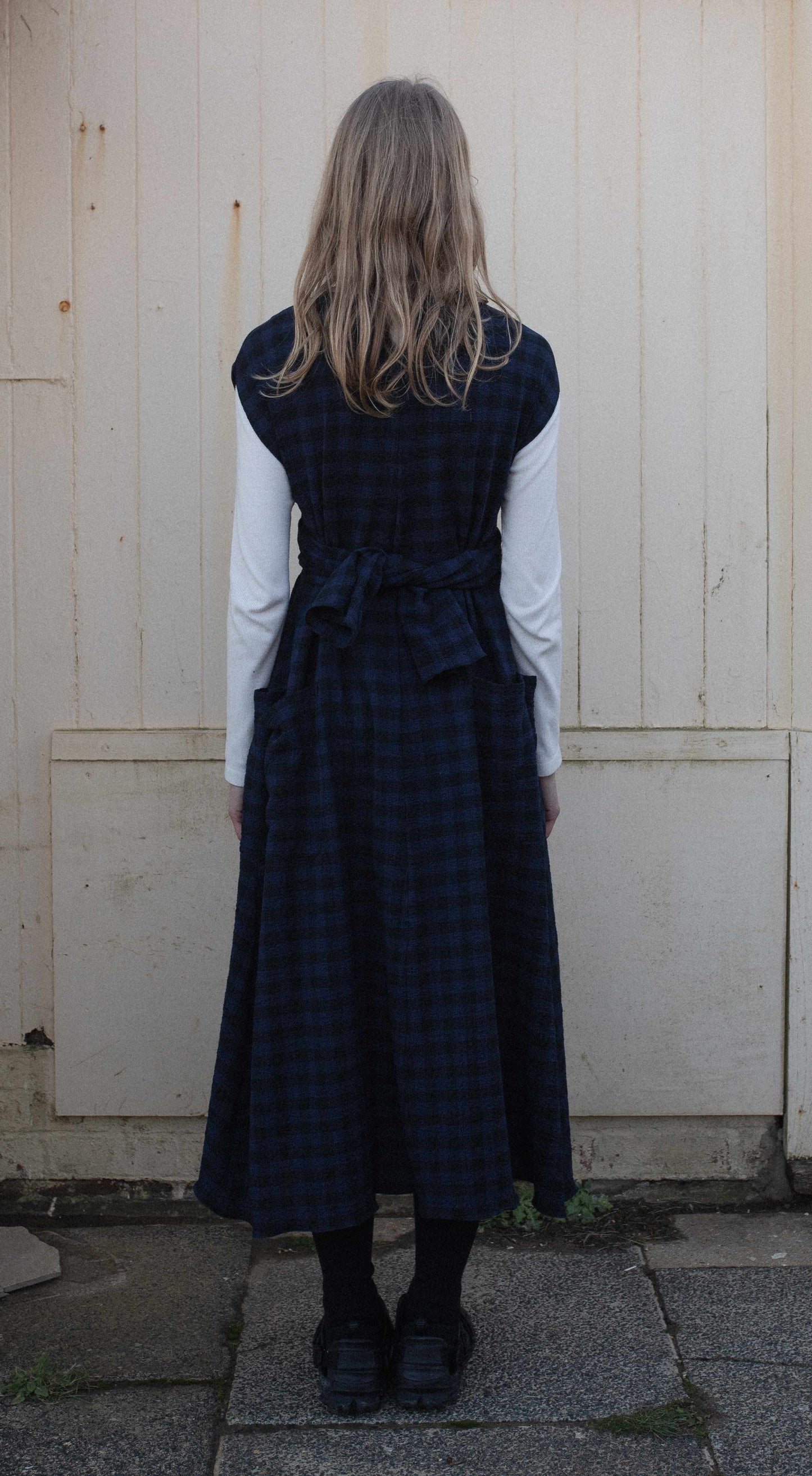 【WRIGHT+DOYLE / ライトアンドドイル】Hand Tie Dress - Ink & Black Check