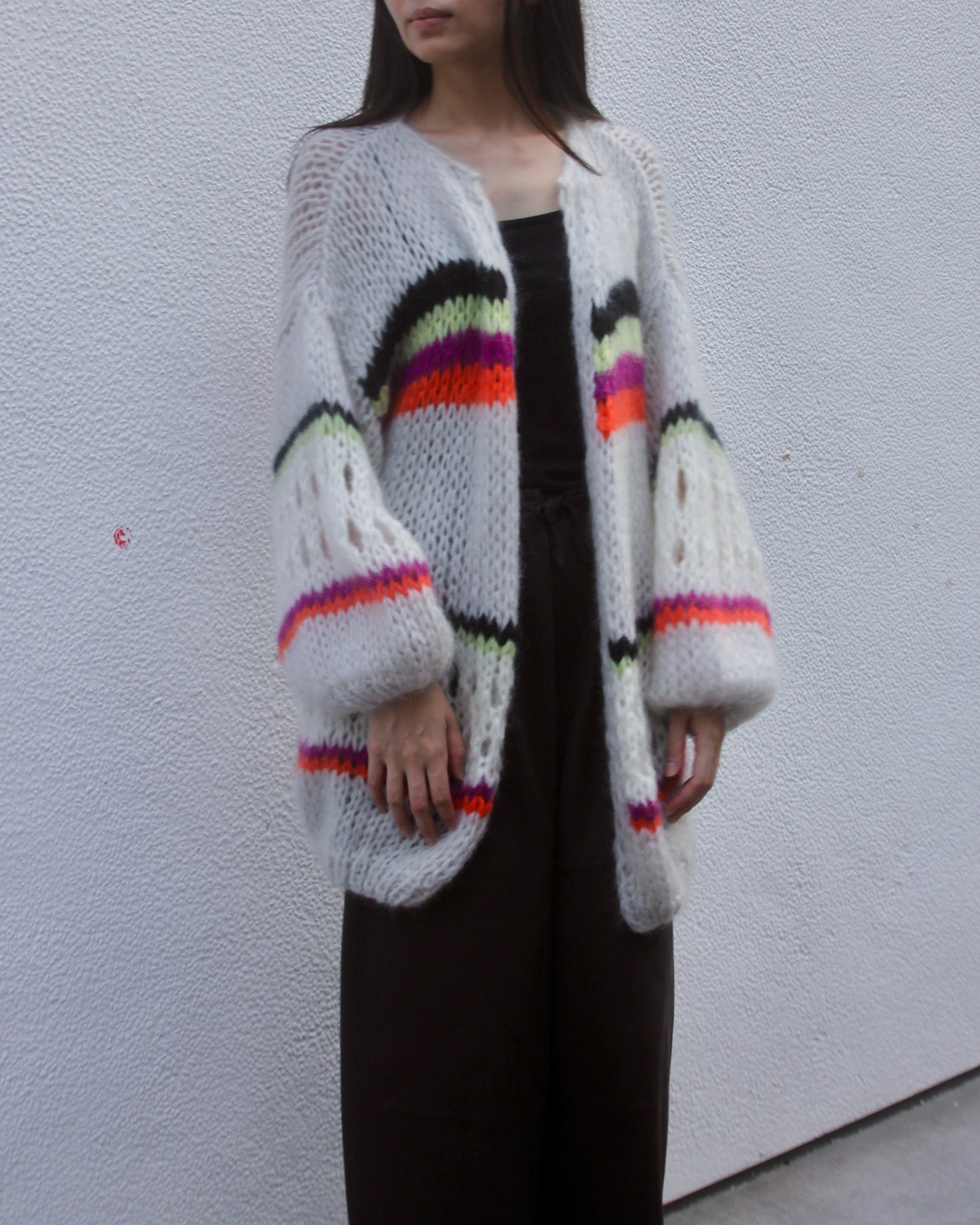 STRIPES GALORE BIG CARDIGAN - COOL PASTELS