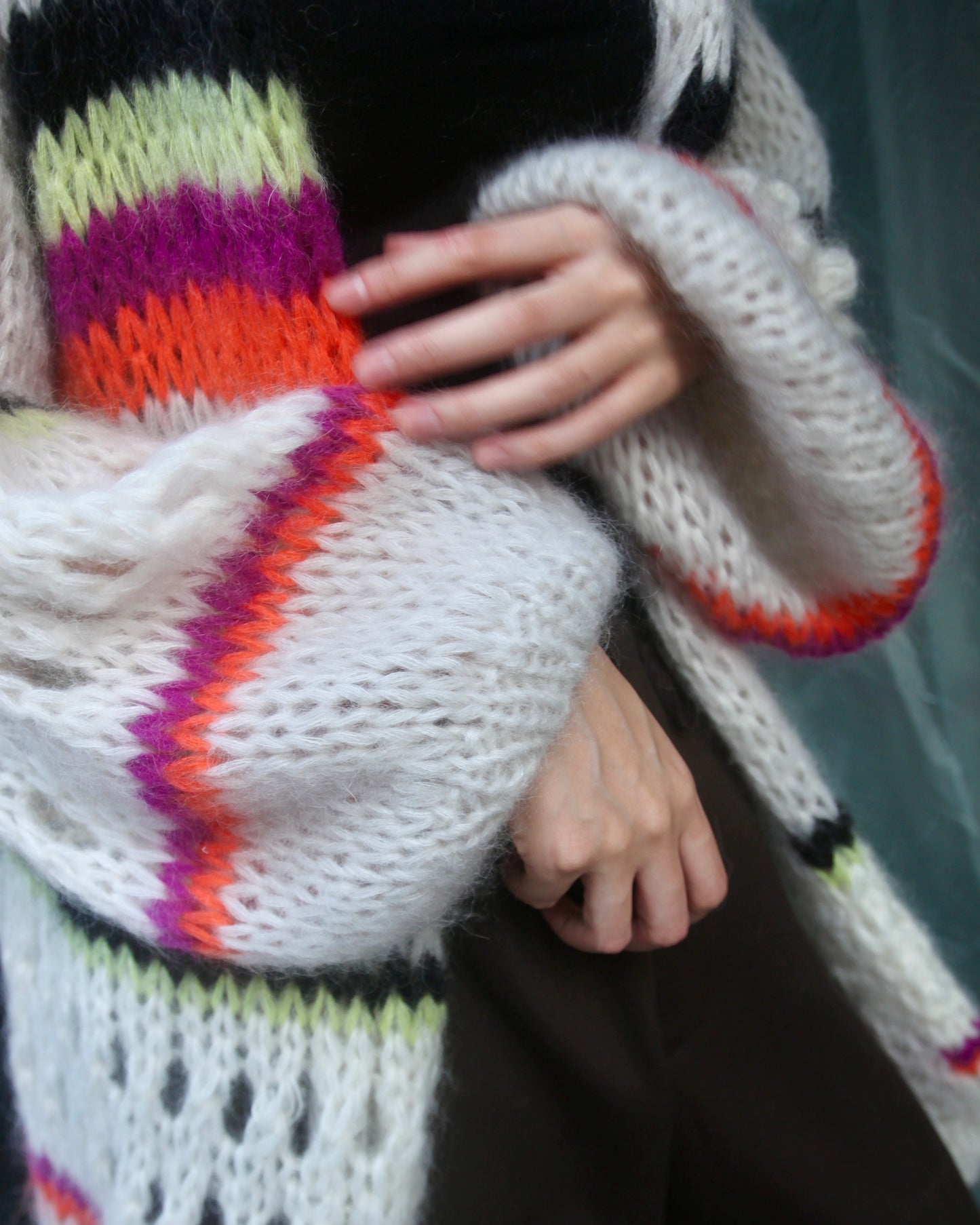 STRIPES GALORE BIG CARDIGAN - COOL PASTELS