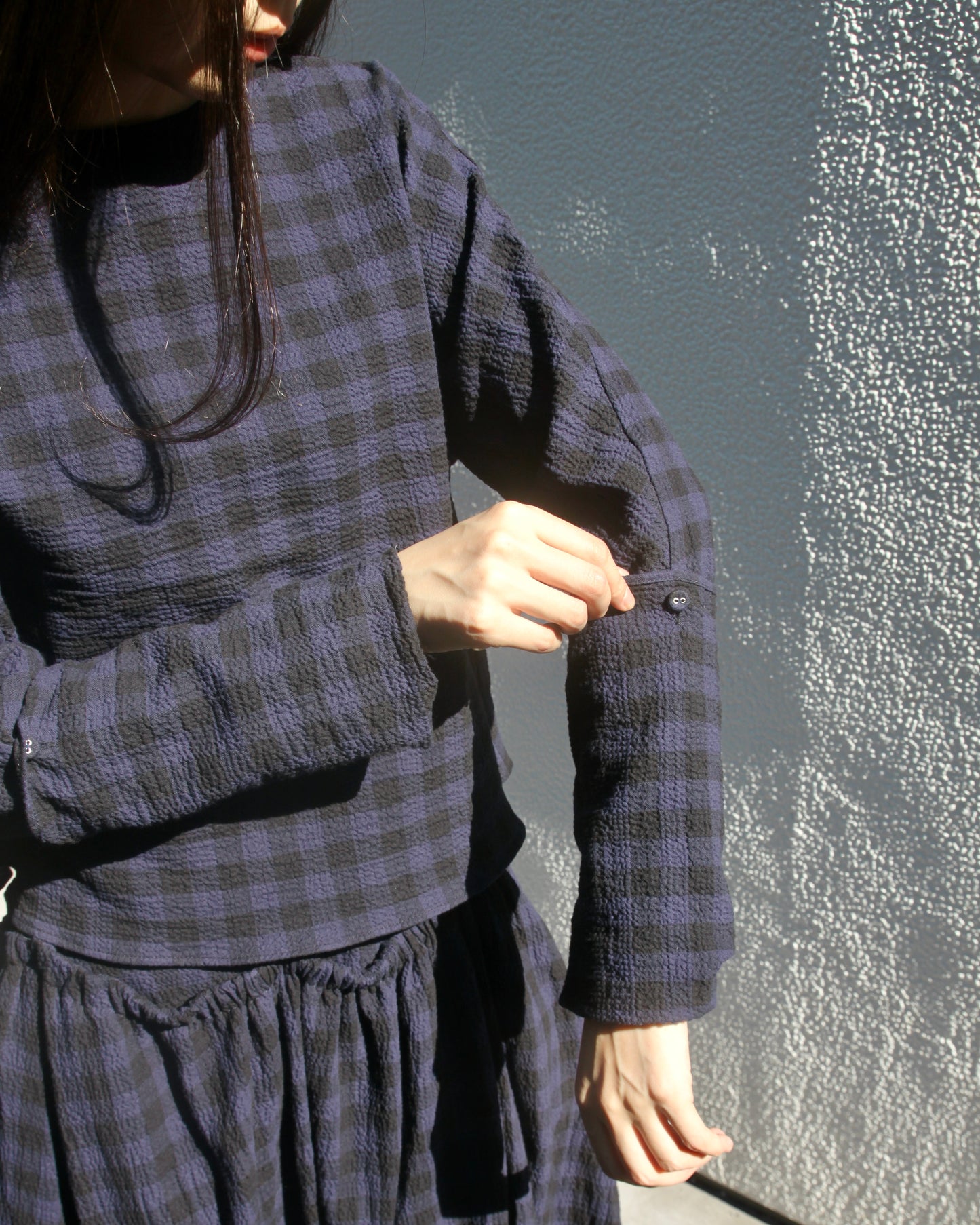 【WRIGHT+DOYLE / ライトアンドドイル】Hand Tie Top - Ink & Black Check