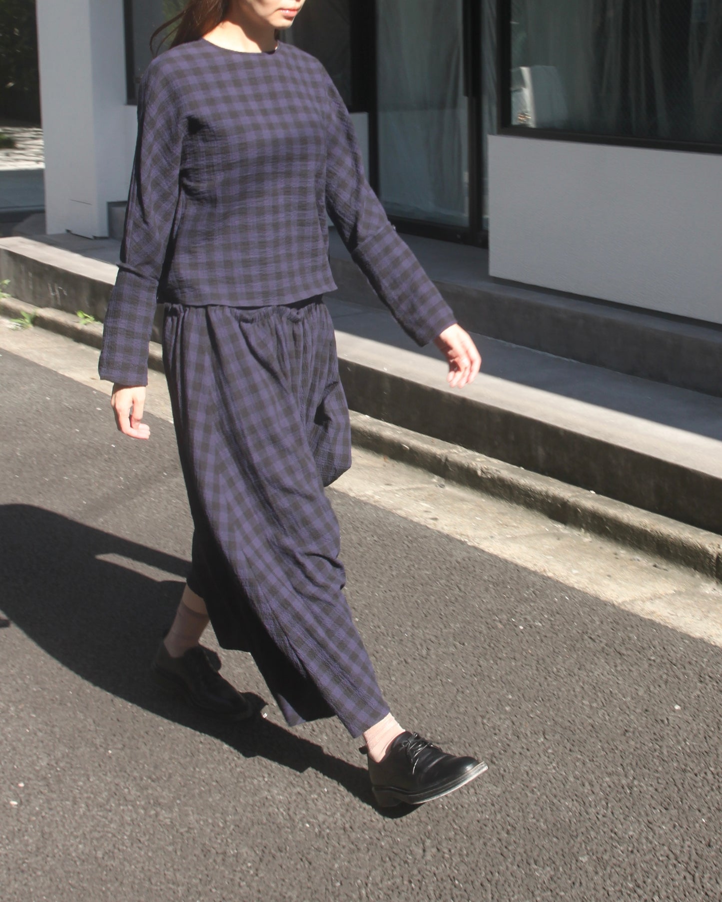 【WRIGHT+DOYLE / ライトアンドドイル】Hand Tie Top - Ink & Black Check