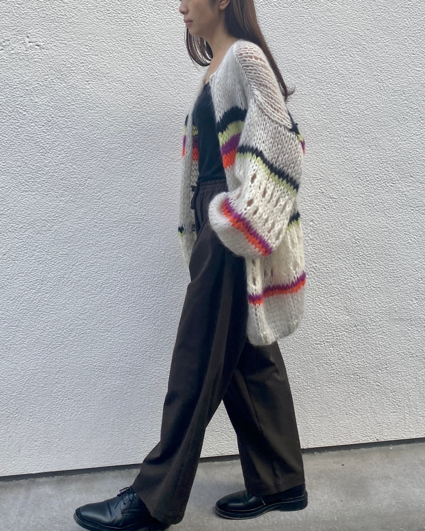 STRIPES GALORE BIG CARDIGAN - COOL PASTELS