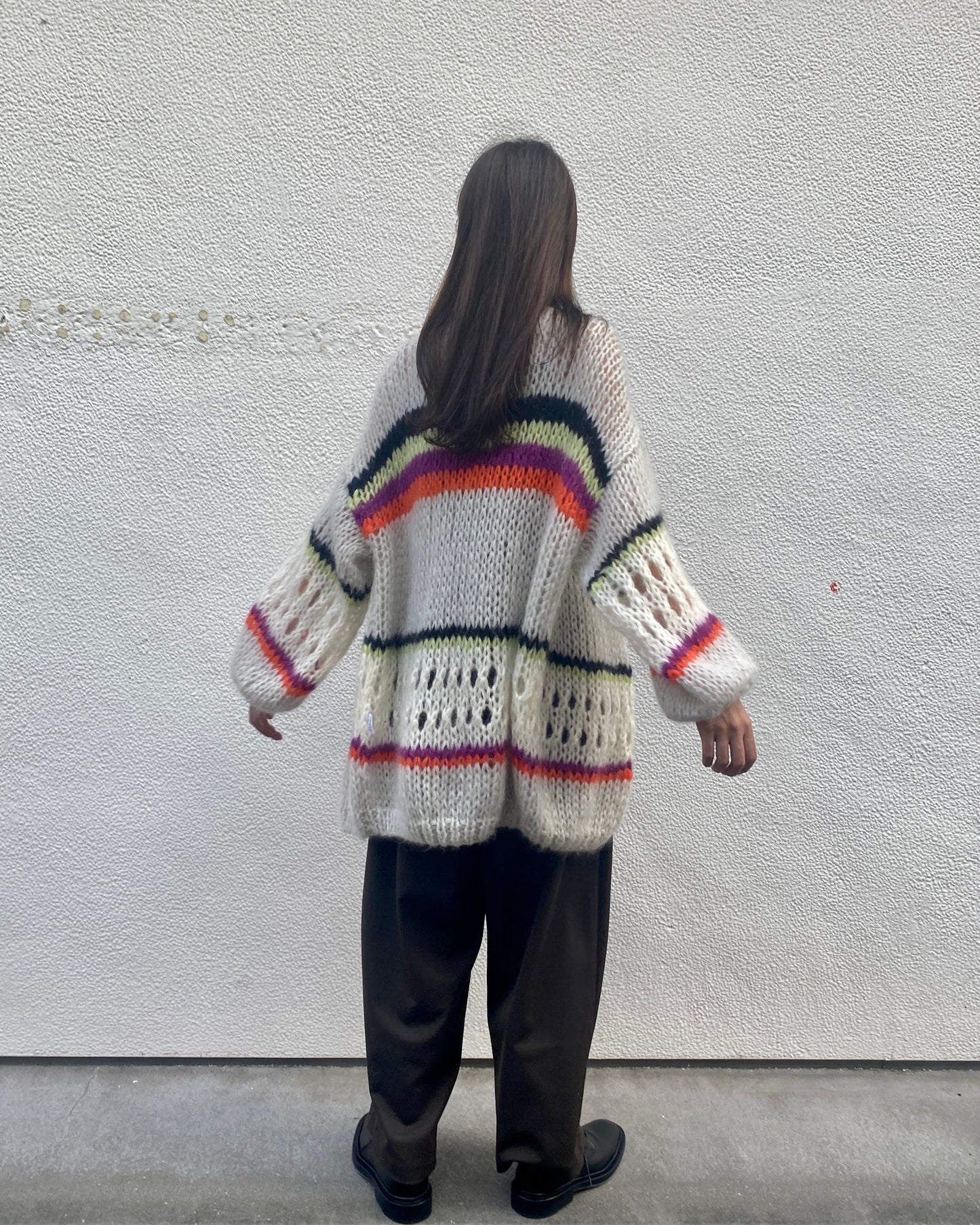STRIPES GALORE BIG CARDIGAN - COOL PASTELS