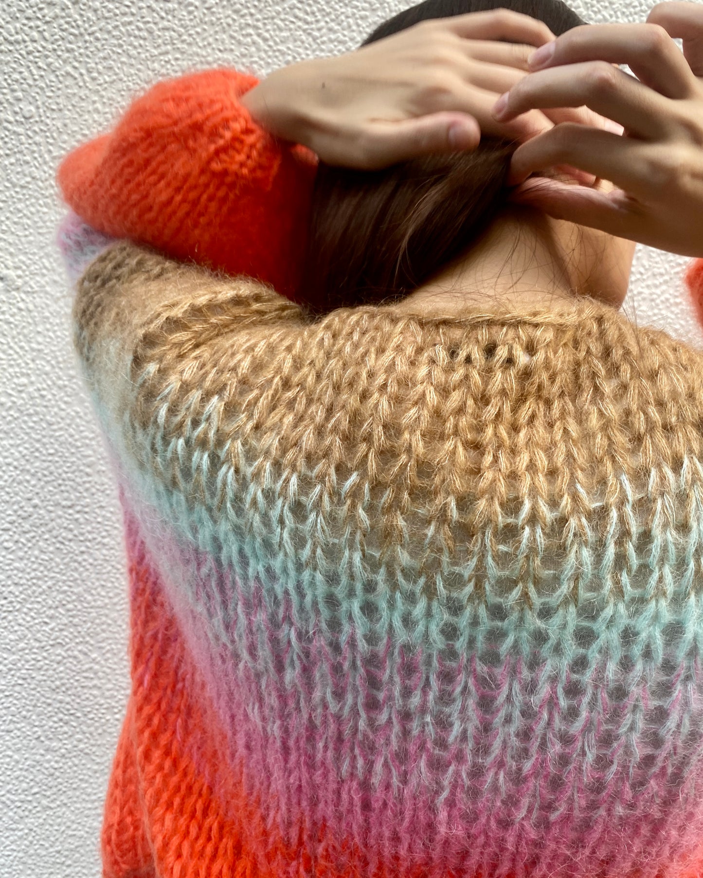 GRADIENT FADE BOMBER CARDIGAN - COOL PASTELS