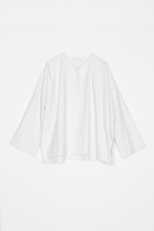 【Whiteread / ホワイトリード】Front Tie Shirt - Natural