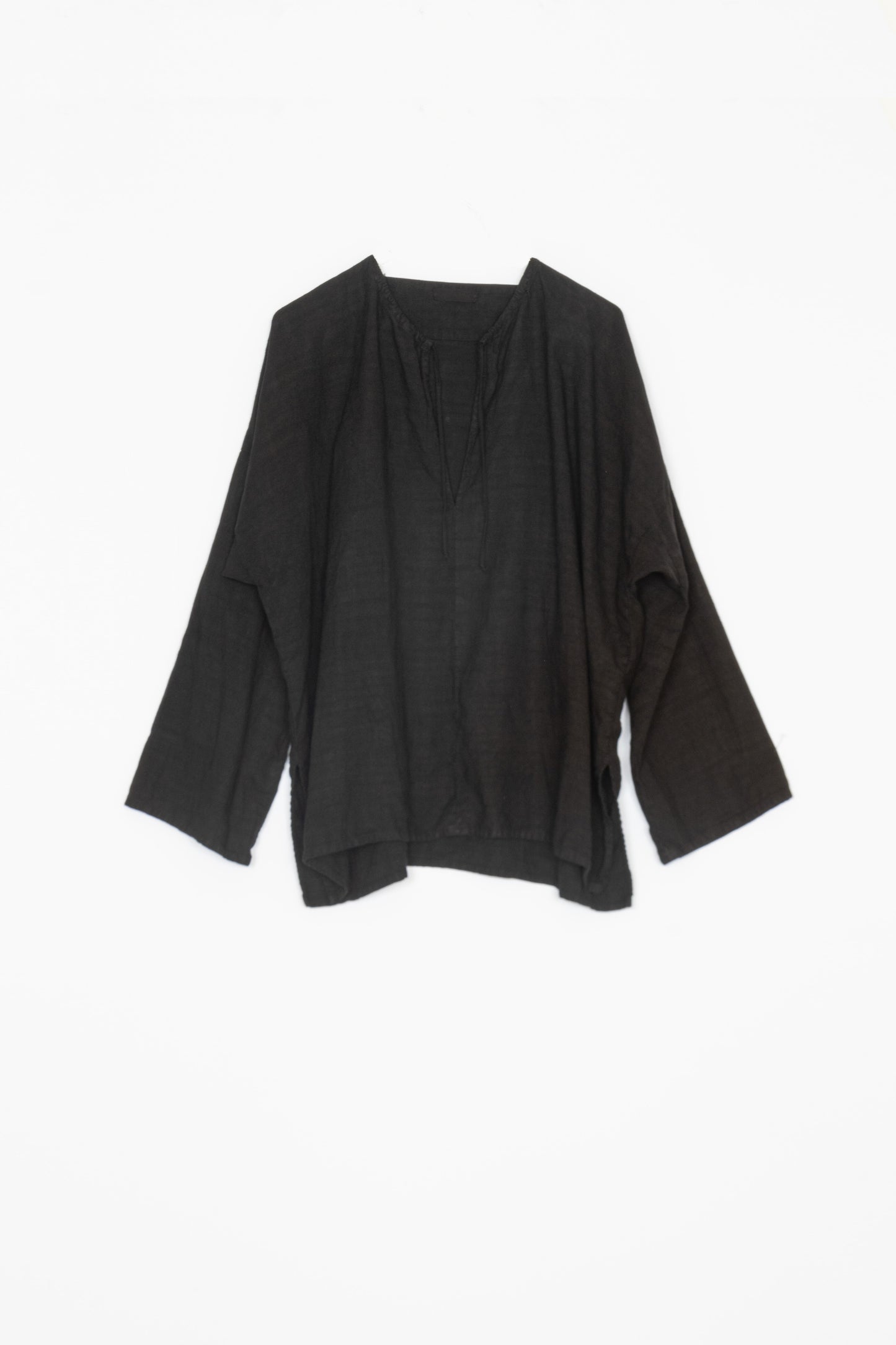 【Whiteread / ホワイトリード】Front Tie Shirt - Ebony