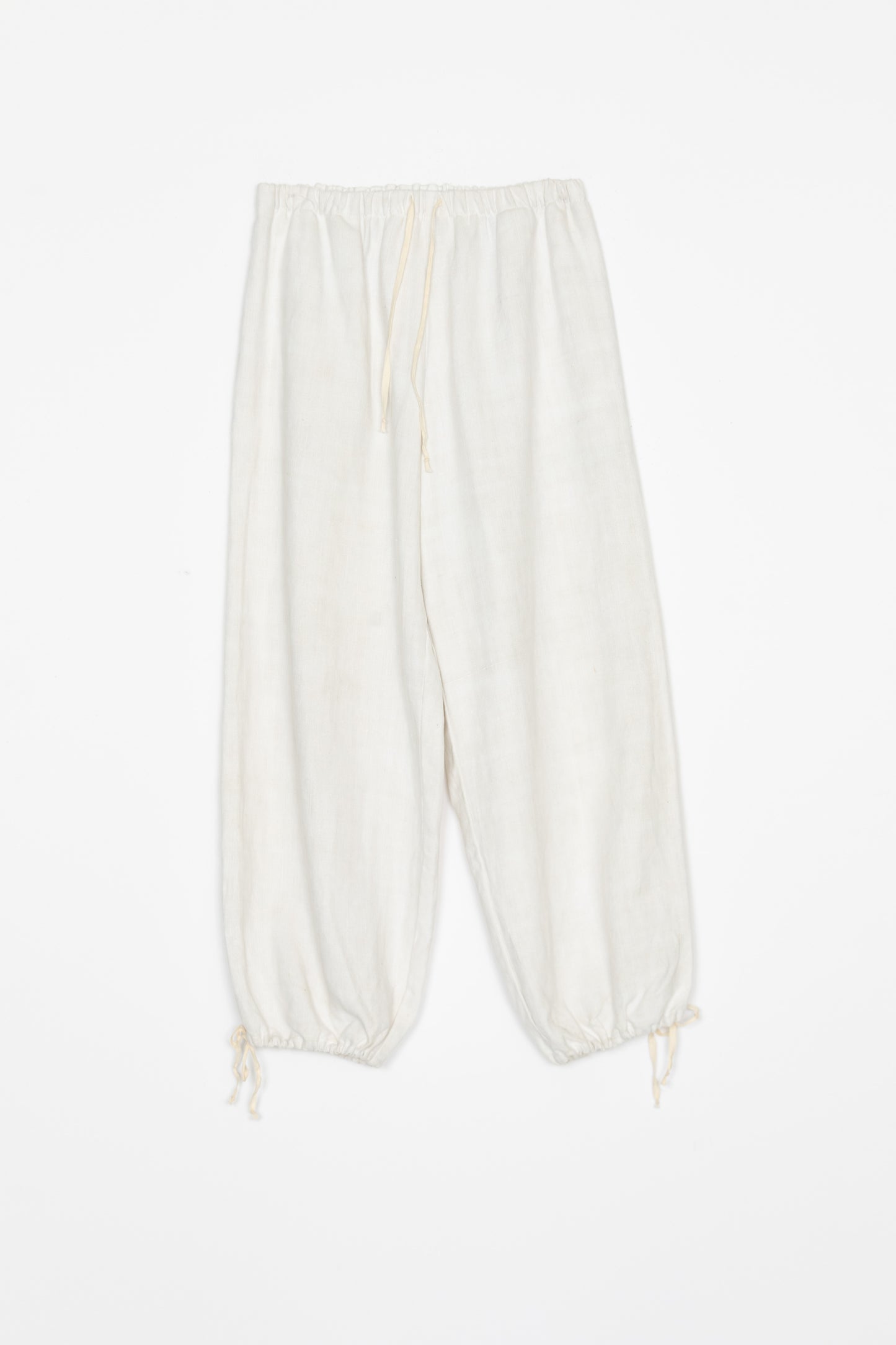 【Whiteread / ホワイトリード】Gathered Tie Trousers - Natural Linen