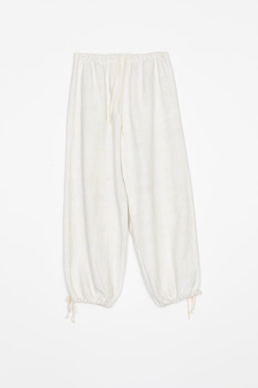 【Whiteread / ホワイトリード】Gathered Tie Trousers - Natural Linen