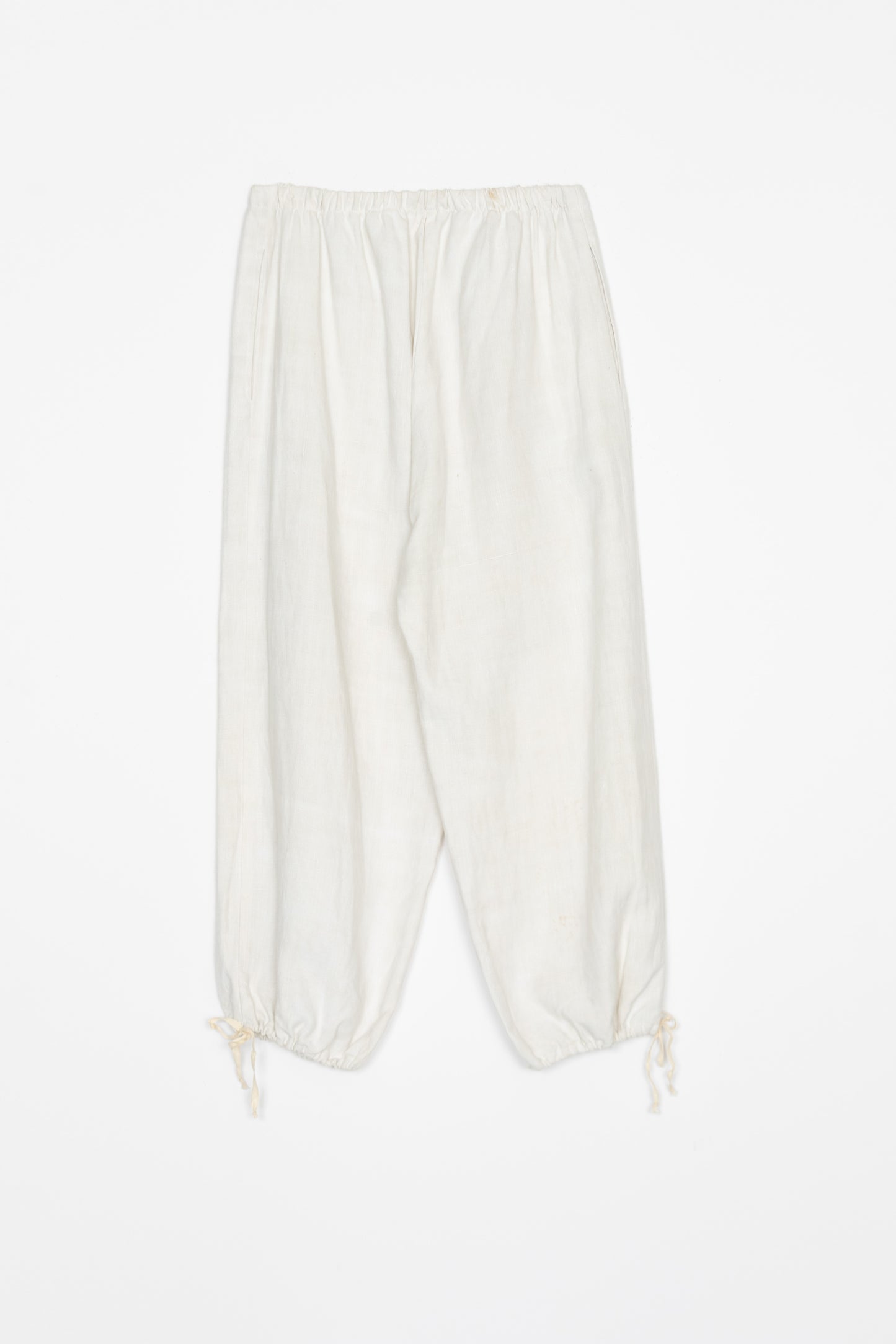 【Whiteread / ホワイトリード】Gathered Tie Trousers - Natural Linen