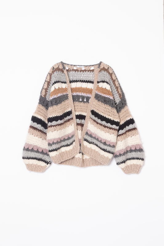 【Maiami / マイアミ】Alpaca Crochet Bomber Cardigan - Classic