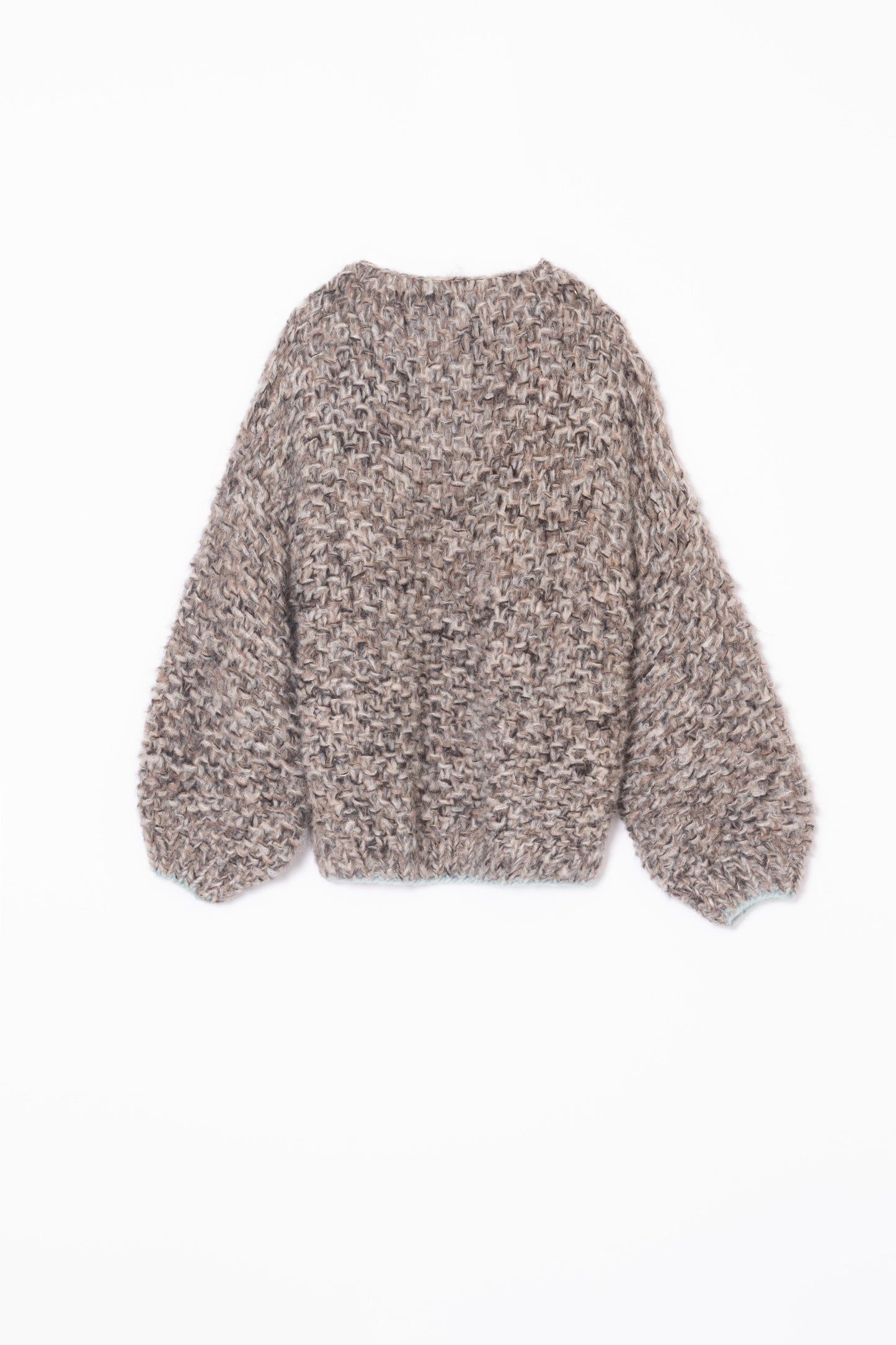 【Maiami / マイアミ】Fleecy Alpaca Pearl Pattern Bomber Cardigan - Dark Melange